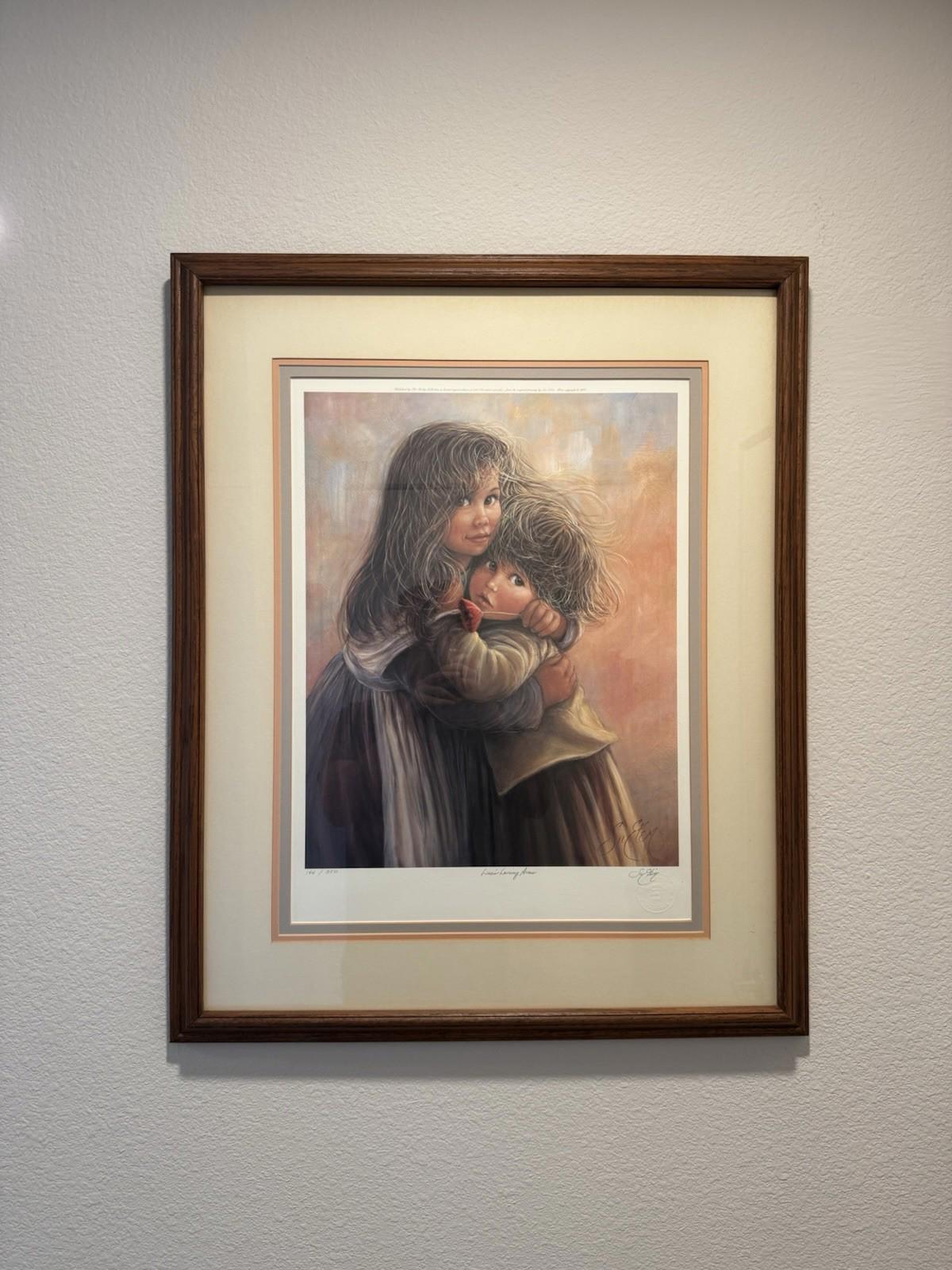 Sue Etem Lisa's Loving Arms Signed Lithograph 144/350 Framed Limited Edition VG+