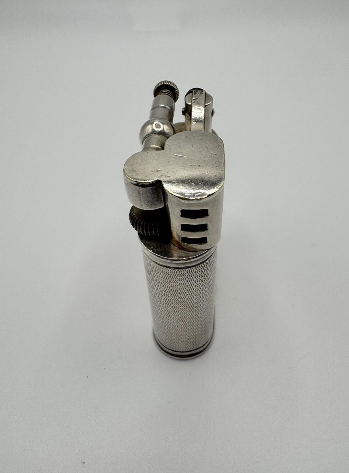 Vintage Dunhill Lift Arm Petrol Lighter - Silver Circa 1920