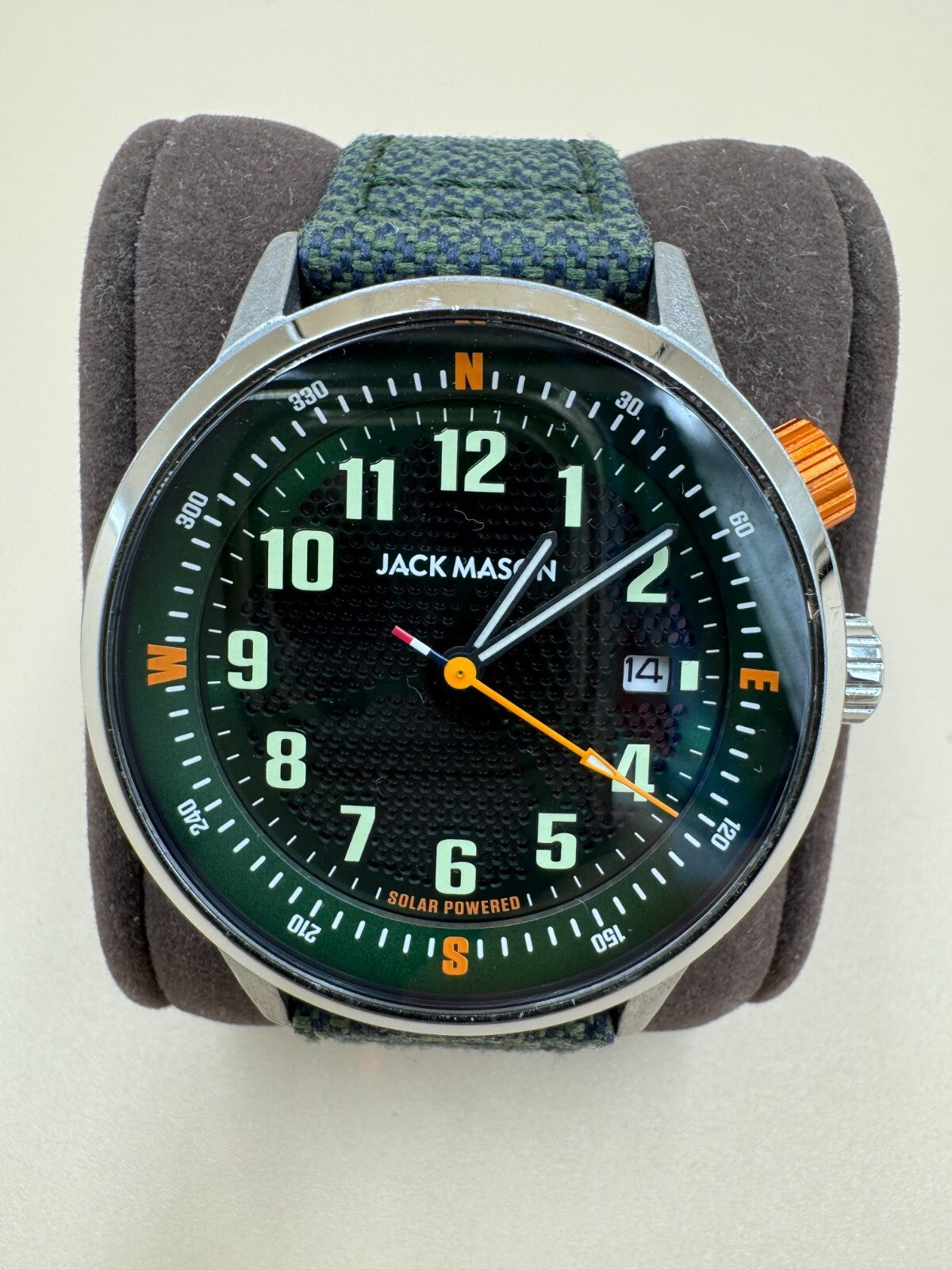 Jack Mason Solar Watch JM-F111-007 Green Dial Men's Stainless 50th Earth Day 100