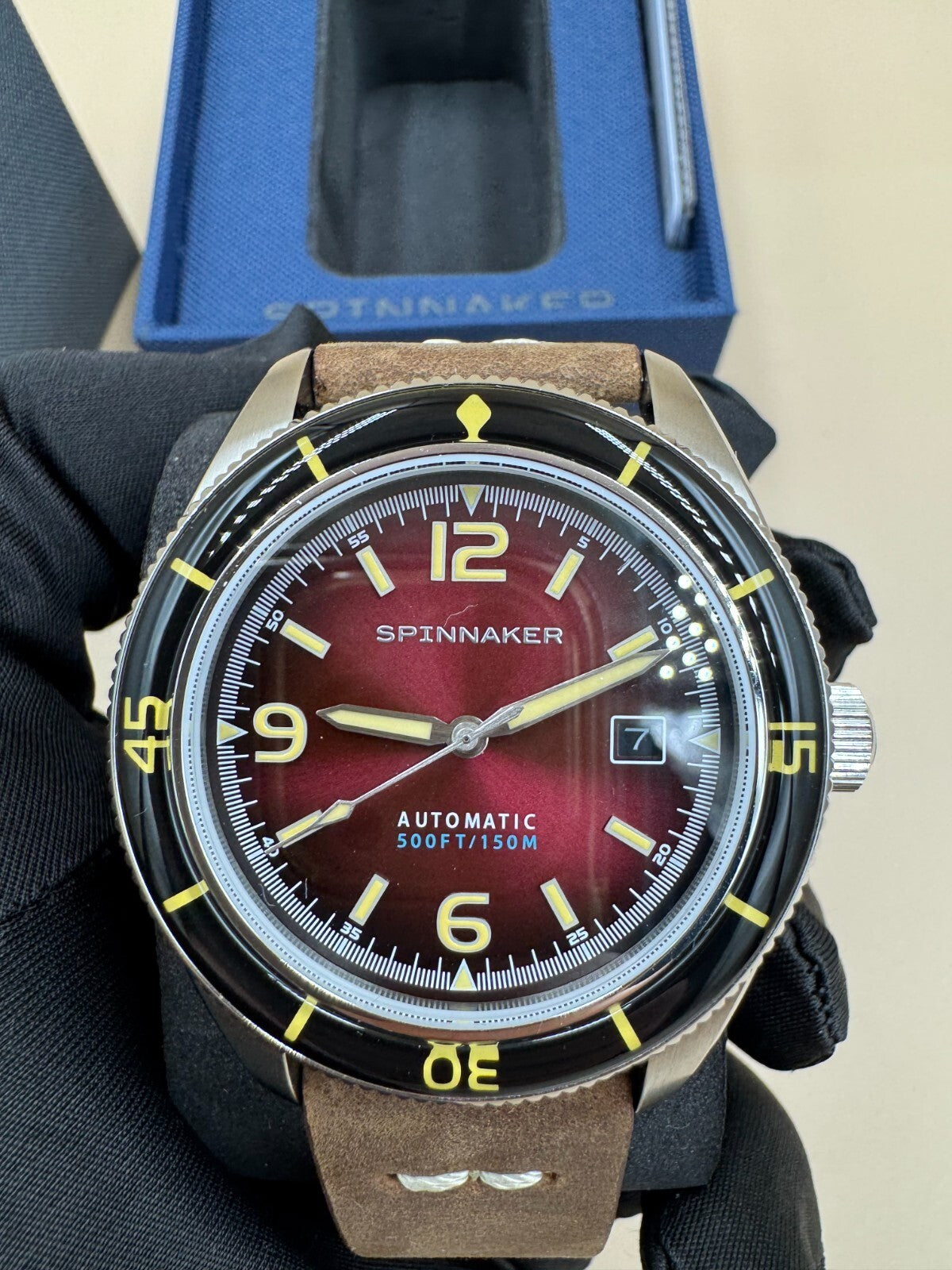 Spinnaker Fleuss Automatic Red Dial Stainless Steel Mens Watch SP-5055-07 - New