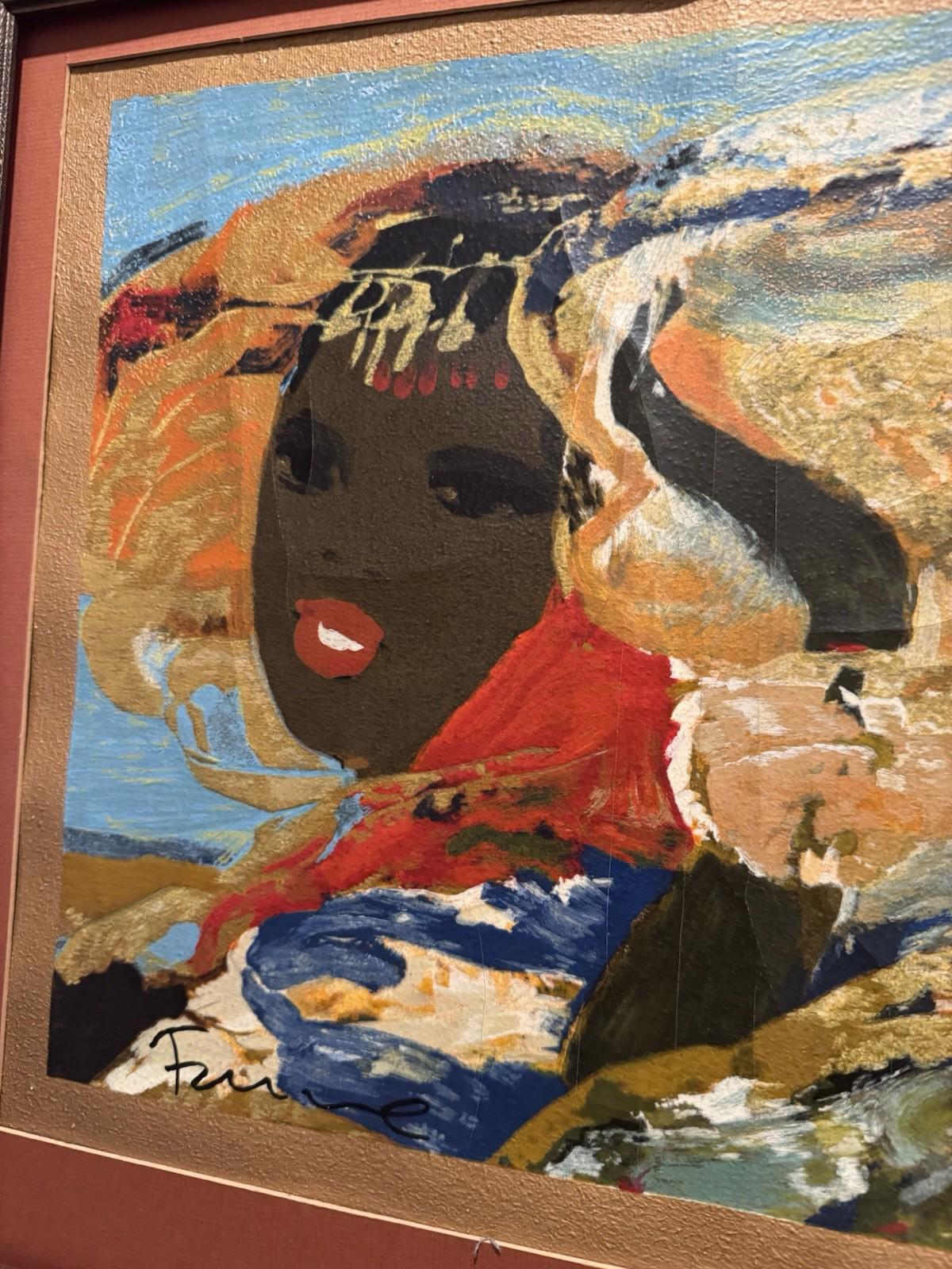 Salvatore Fiume Somale Painting P.A. Controlled Fauve Stamp