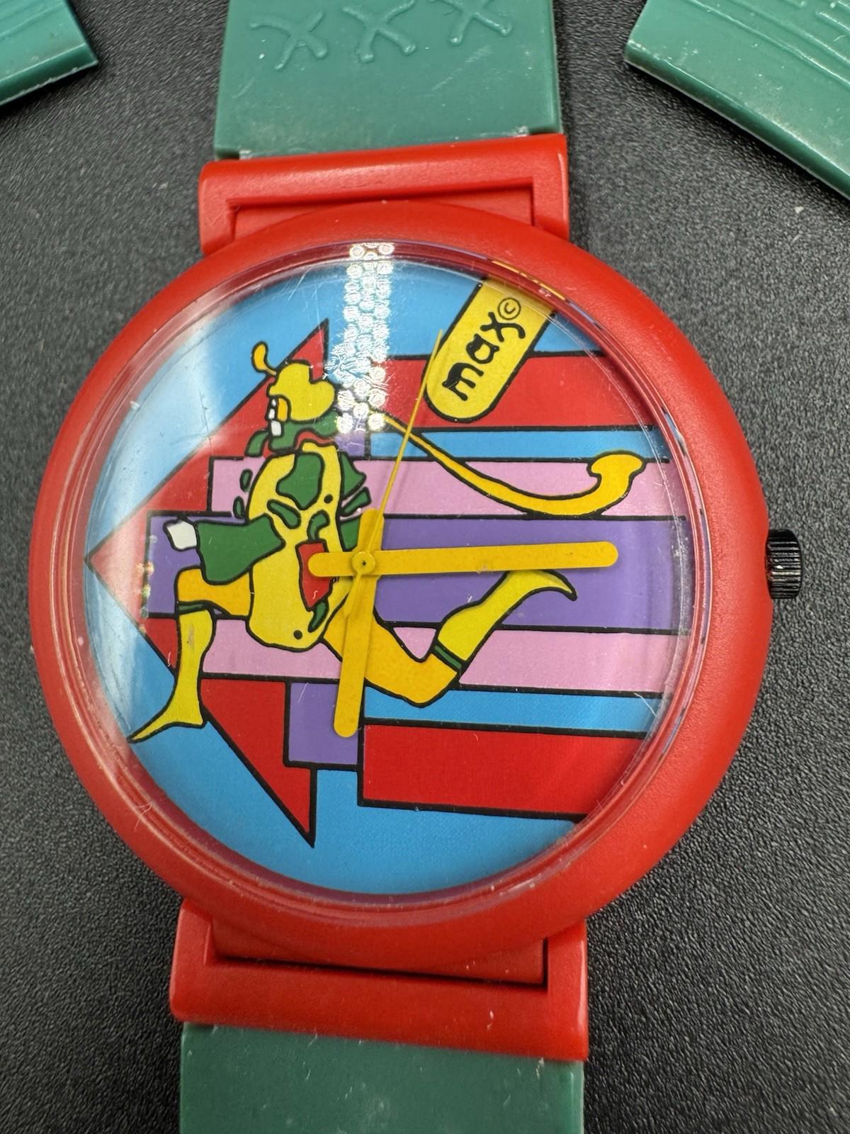 Vtg 1988 Peter Max Neo Max Watch Runner Save The Rainforest New Battery Runs VG+