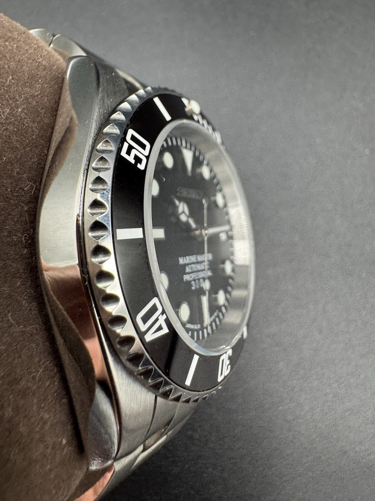 Seiko Mod Marine Master Black Dial with Genuine Seiko NH35 Movement Stainless St