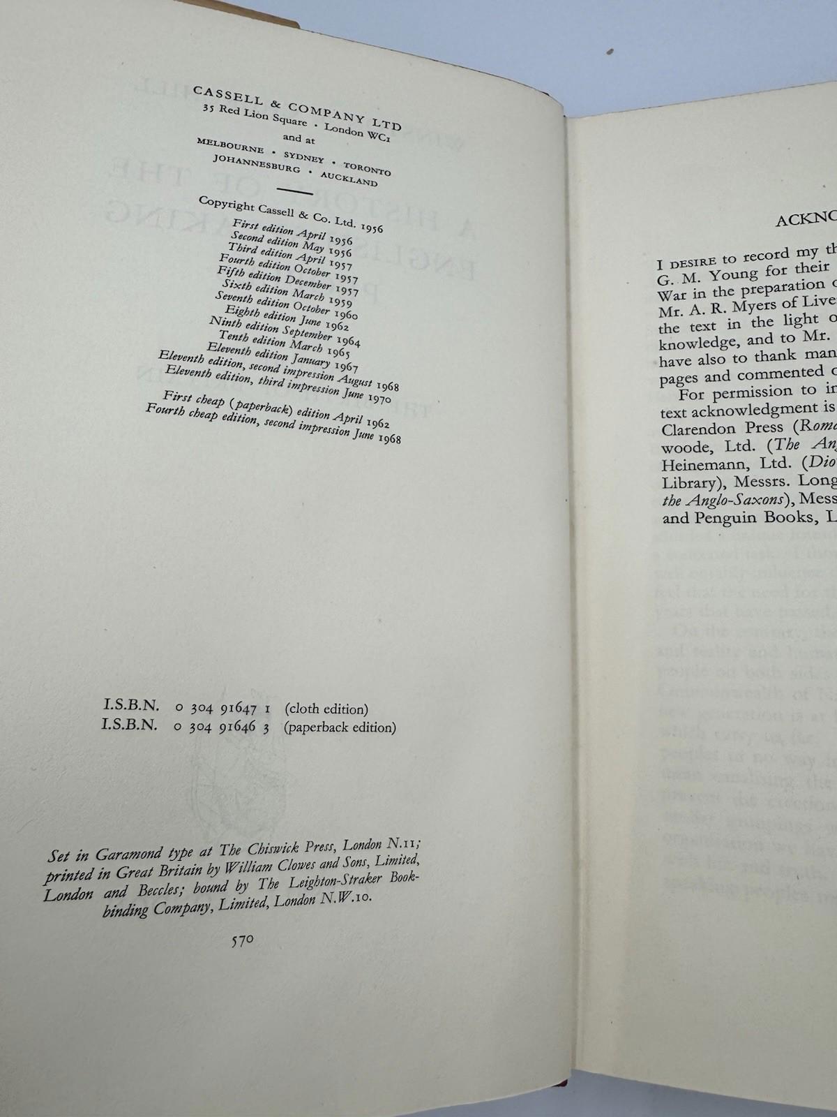 Churchill History of English-Speaking Peoples First UK Ed. Set 1956-8 HCDJ G+ SP