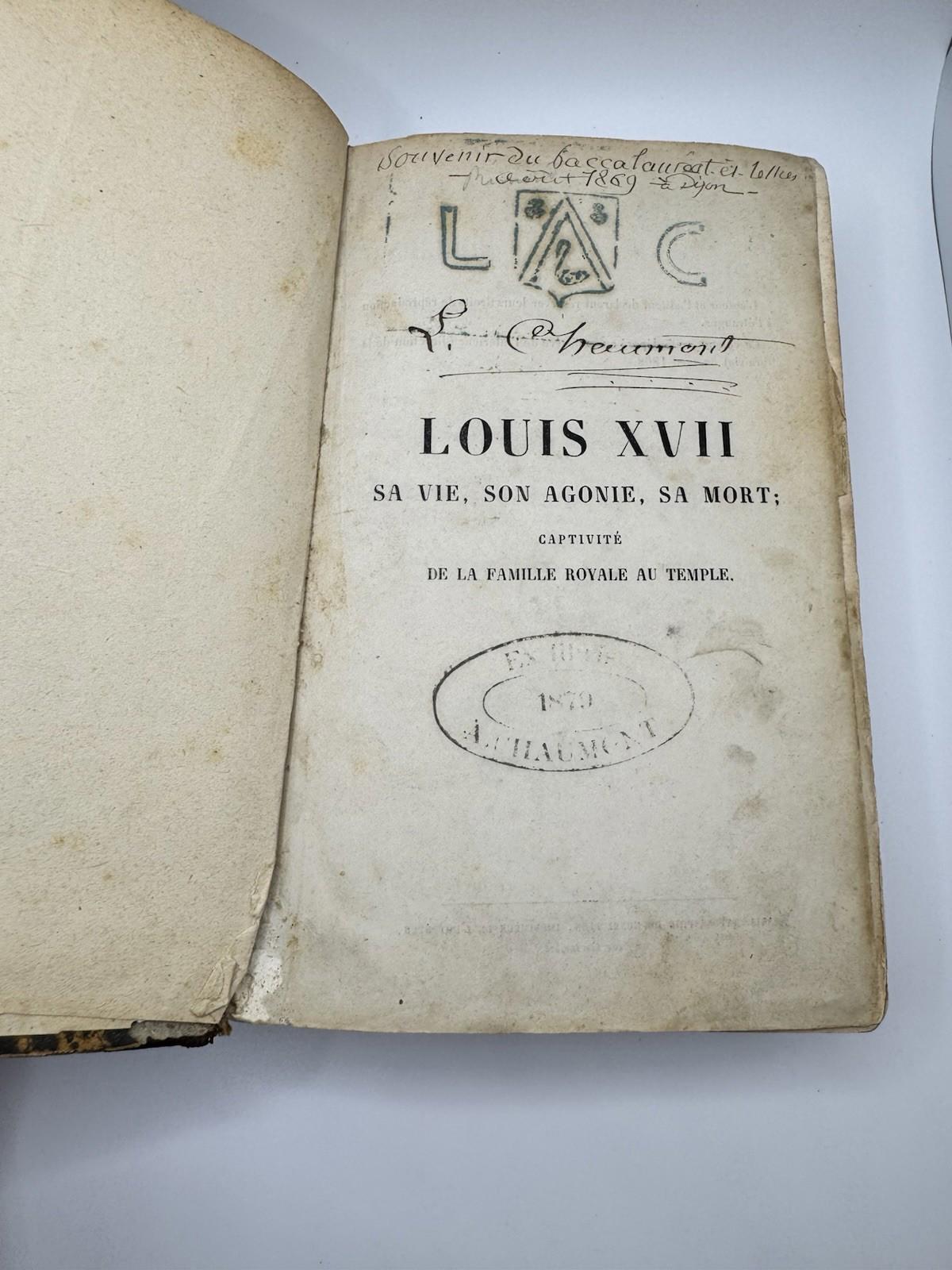 French 1868 LOUIS XVII Leather Paris Tome 1 & 2 Set of Two - Roger Guillemin 77