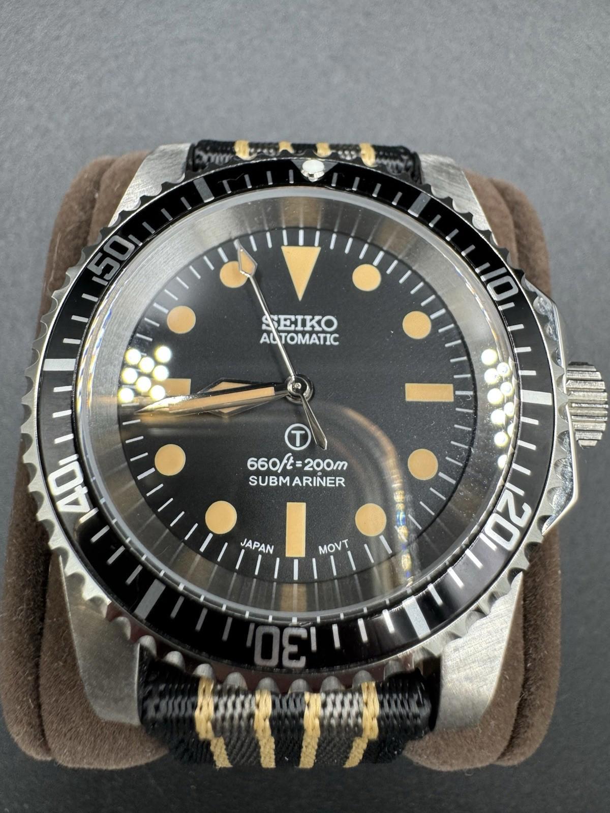 Brand New Black Seiko MODified Automatic Sub Men’s Watch 40mm NH35 Built In USA