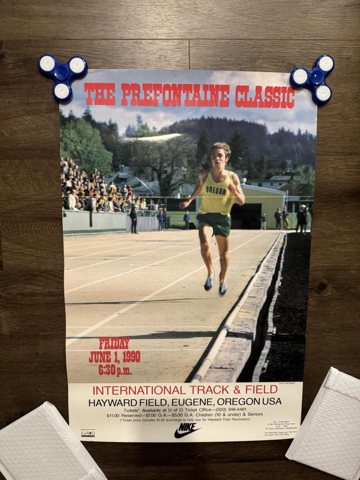 The Prefontaine Classic Poster 1990 Hayward Field Eugene Oregon 24x16 Very Rare