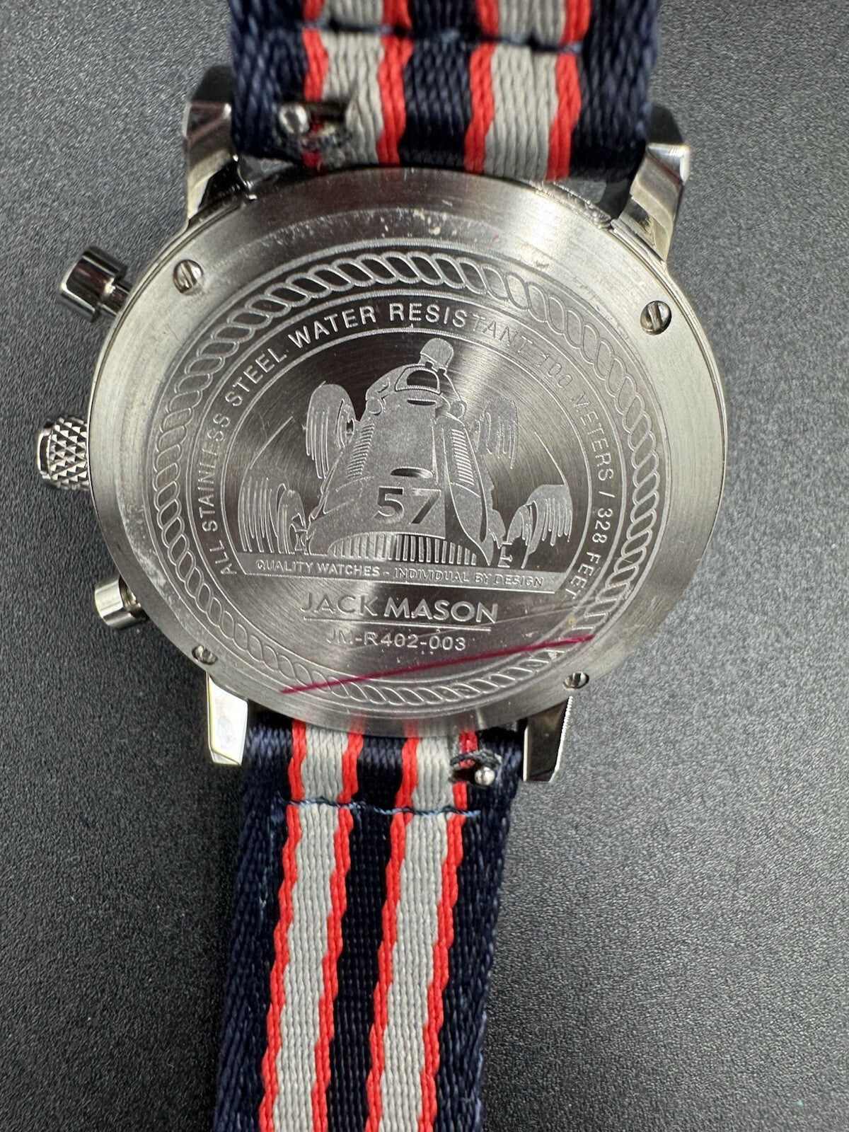 Exquisite JACK MASON "57" Racing Chronograph Quartz Men's Watch JM-R402-003 Nylo