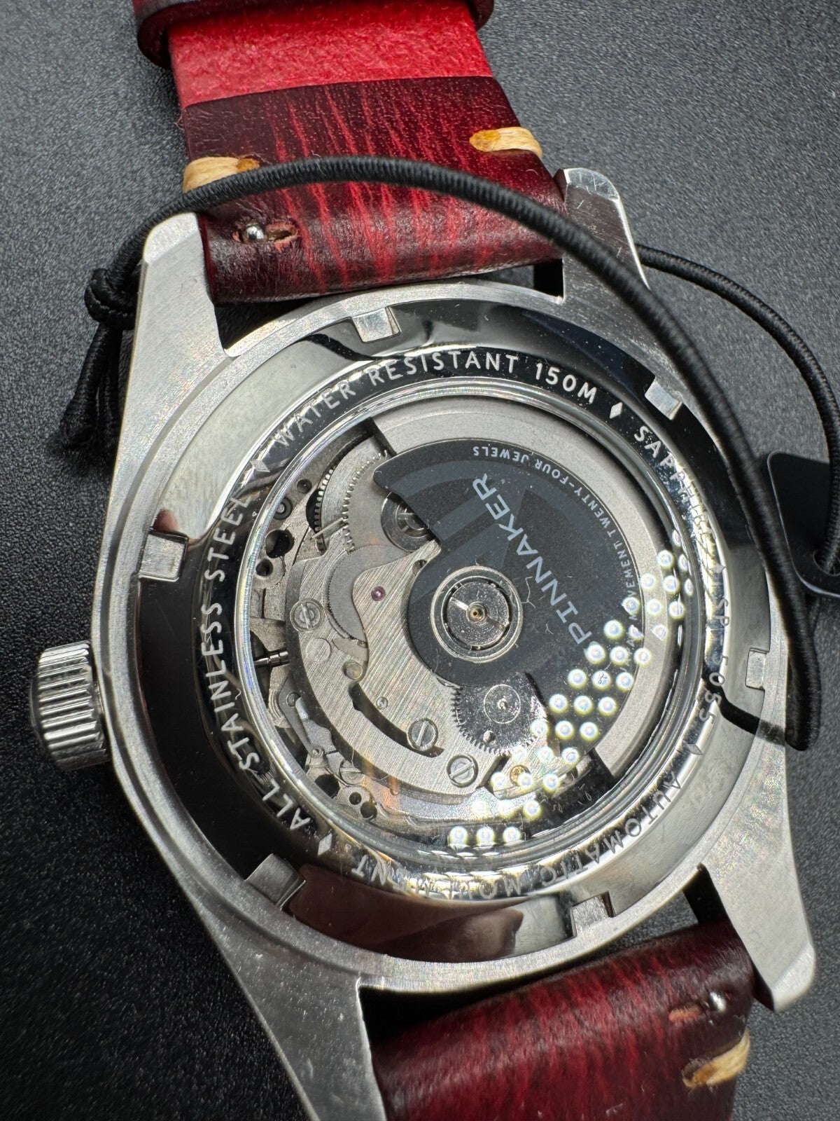 Spinnaker SP-5055-07 Automatic Diver 41mm Red Dial Sapphire 150m Red Leather NM+