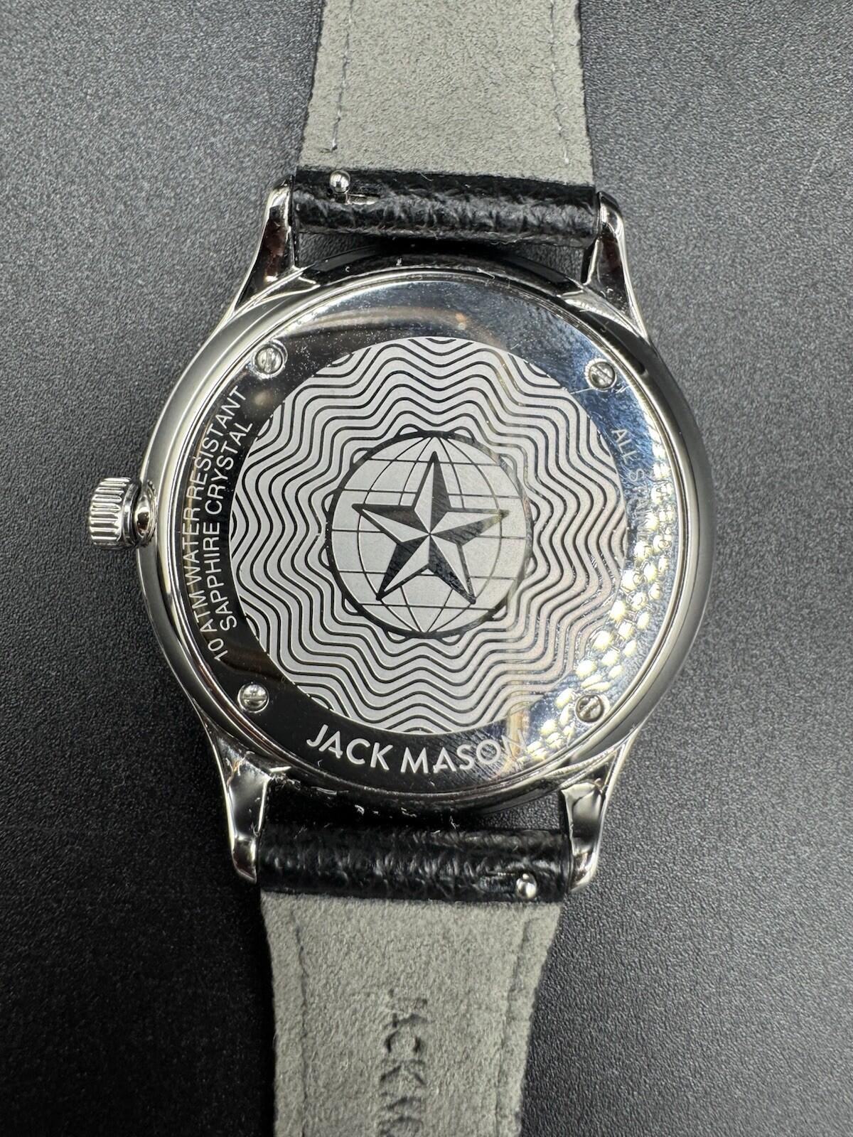 Jack Mason Ellum Watch Naby Blue Black Leather JM-H201-007 Brand New Rare 10ATM