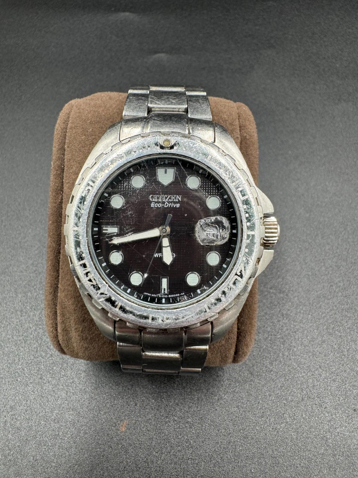 Vintage Citizen Eco-Drive Promaster Dive Watch 200m E100 Movement Used See Condi