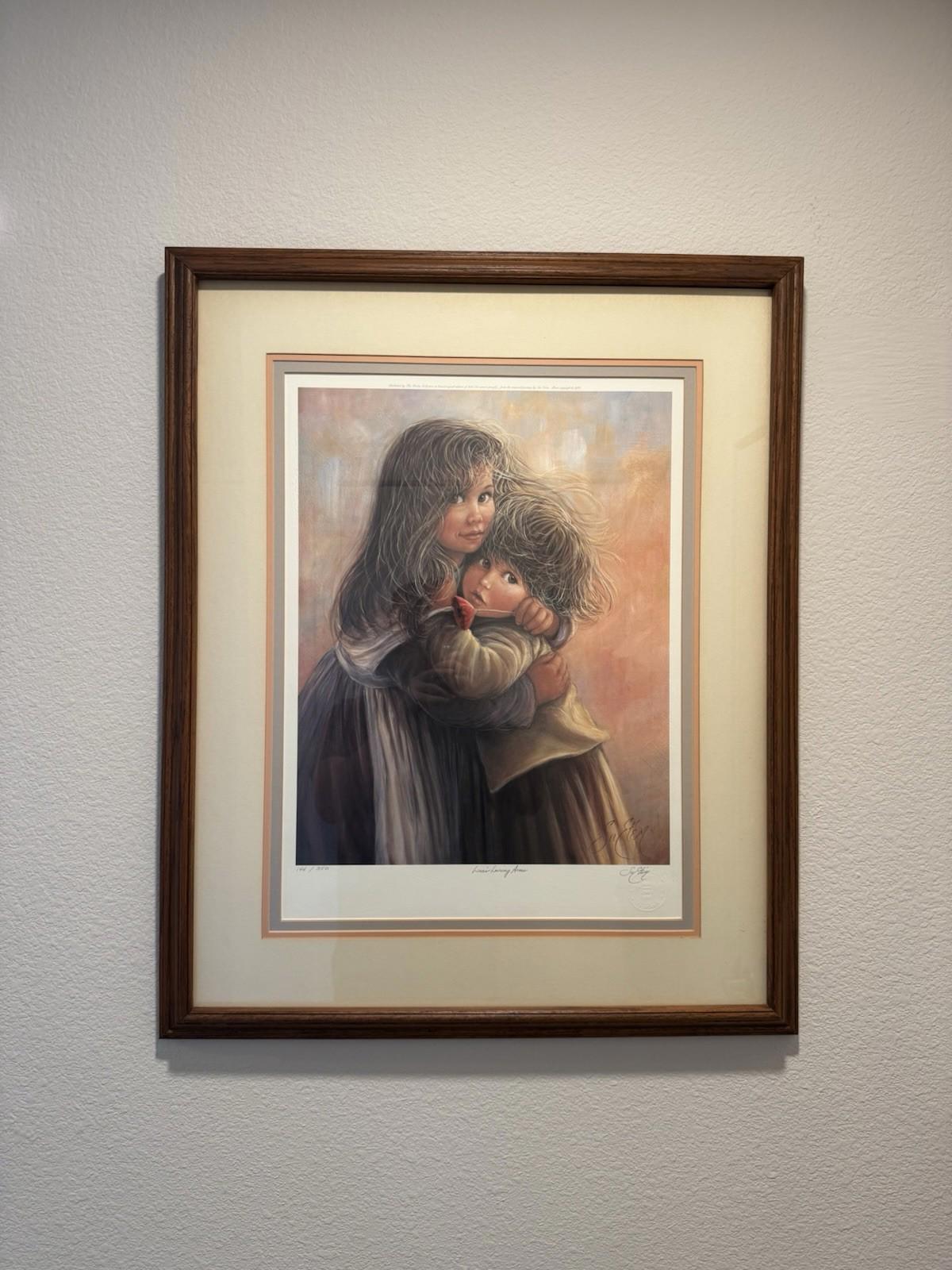 Sue Etem Lisa's Loving Arms Signed Lithograph 144/350 Framed Limited Edition VG+