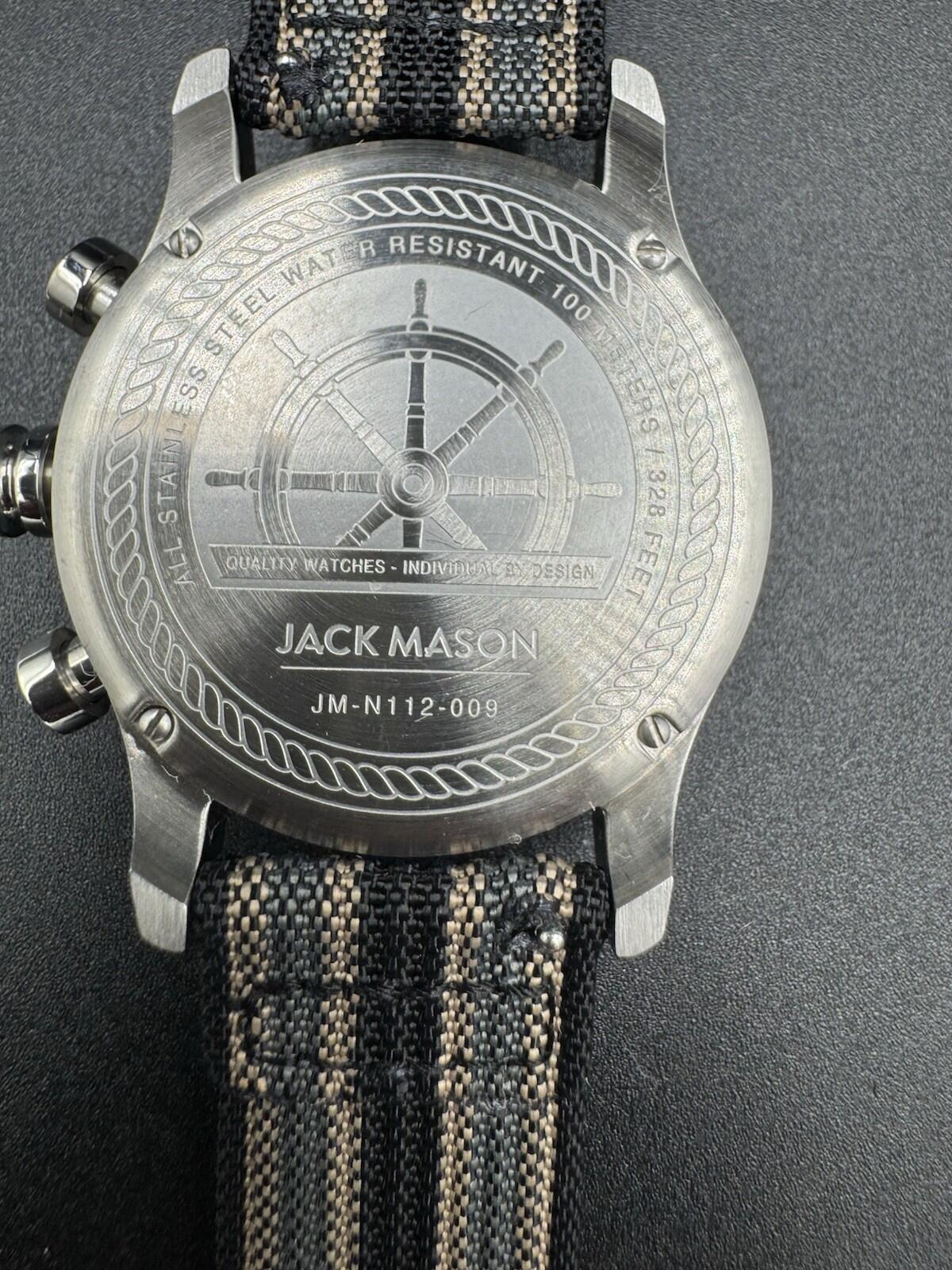 Jack Mason Nautical Chronograph Watch JM-N112-009 Blue and White Dial 42mm - VG+