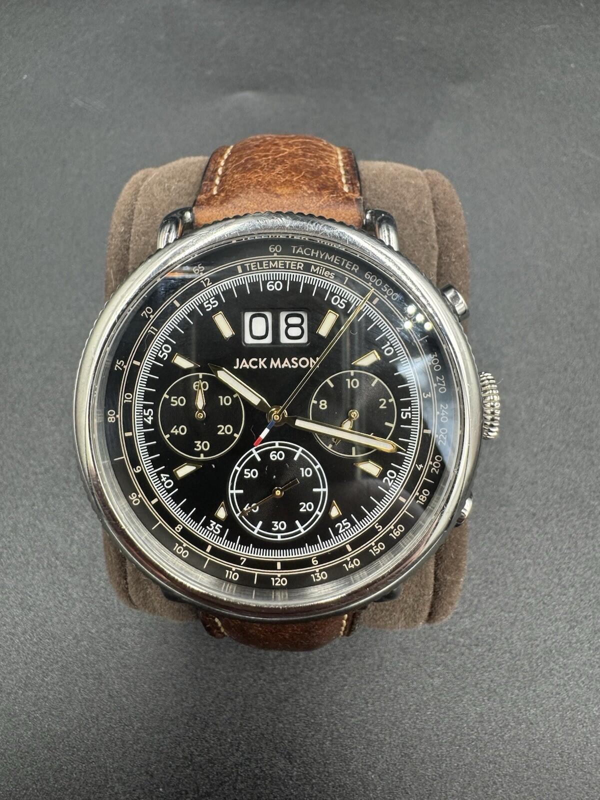 Jack Mason Watch - Avigator Multi-Scale JM-A602-001 Black Dial Sapphire Crystal