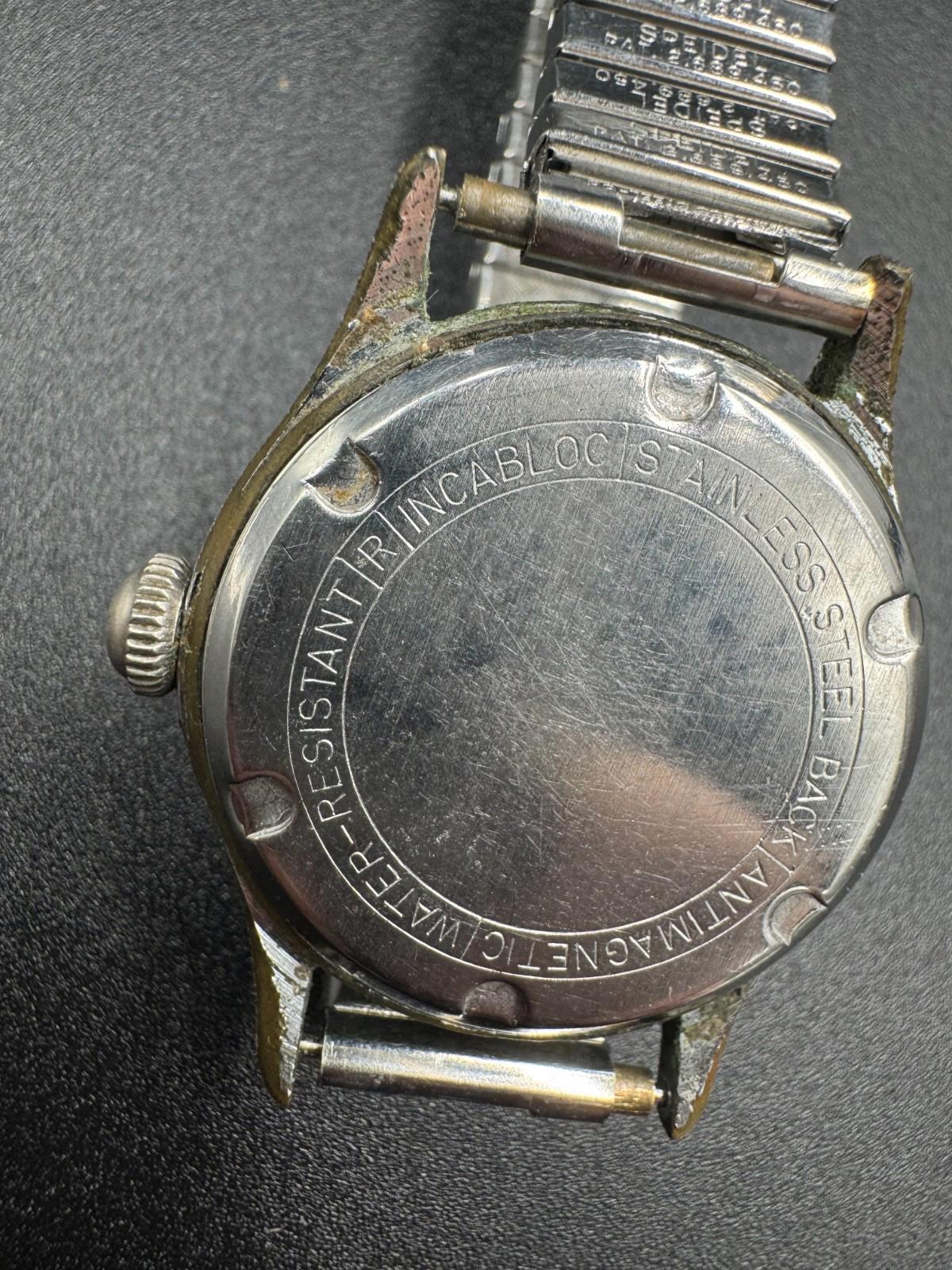 Vintage Riversa G.I. Swiss Watch 17 Jewels Selca Movement Incabloc Needs service