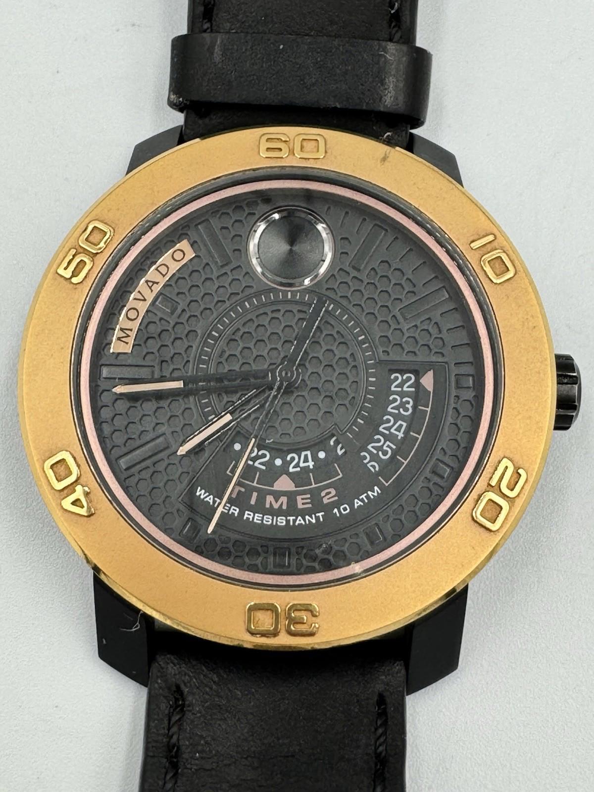 Men Movado BOLD Large Ion Watch Gold and Black 10 ATM Water