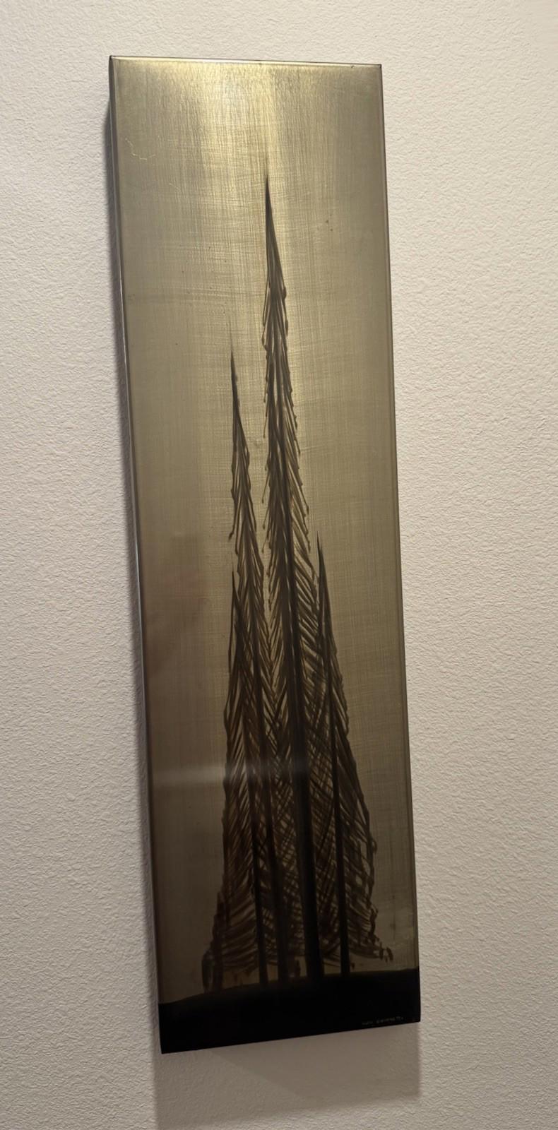 Silvio Giovenetti Signed Metallic Abstract Acid Etched Steel