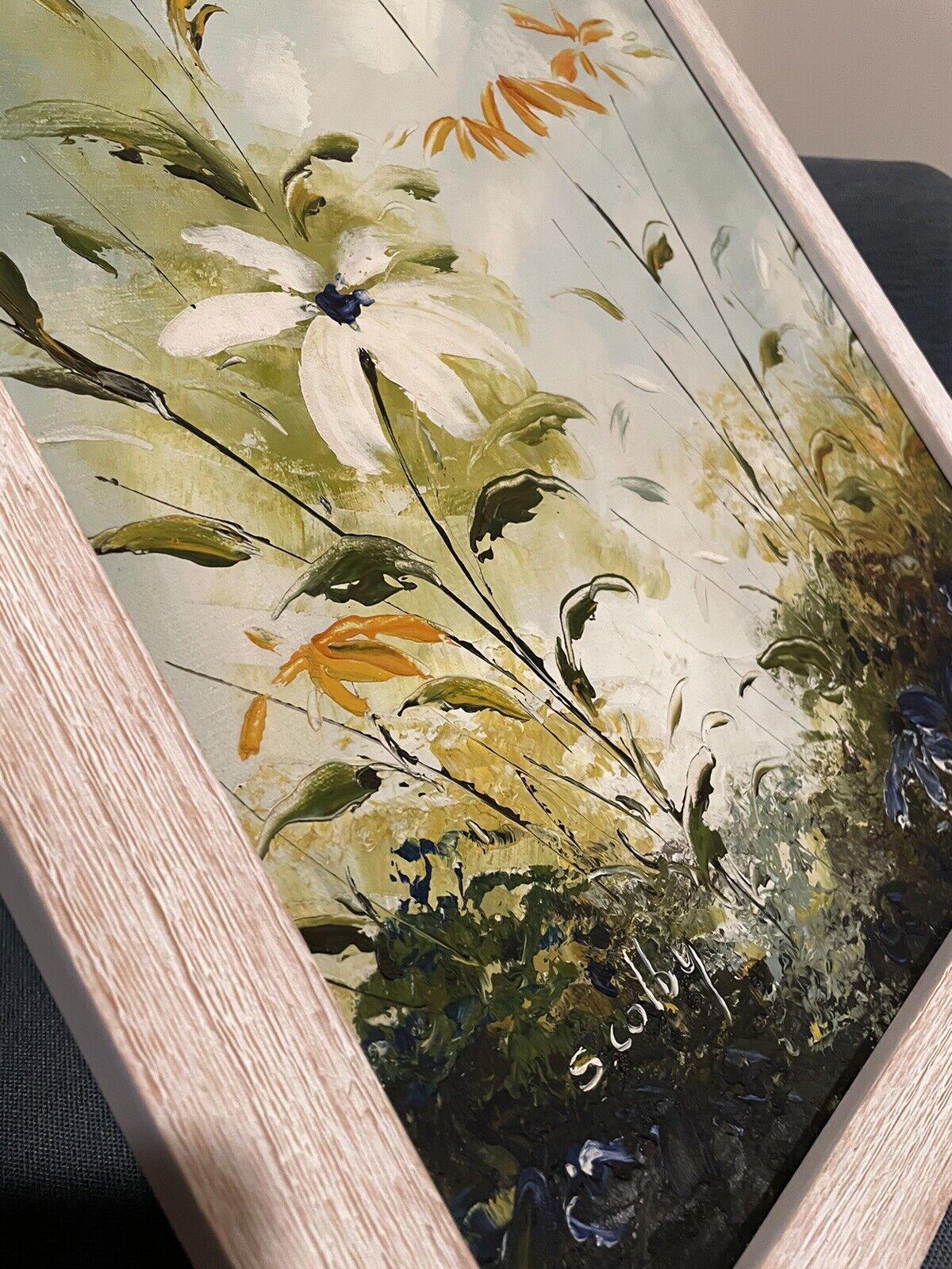 S. Colby Oil on Canvas Impressionist Floral Painting Signed