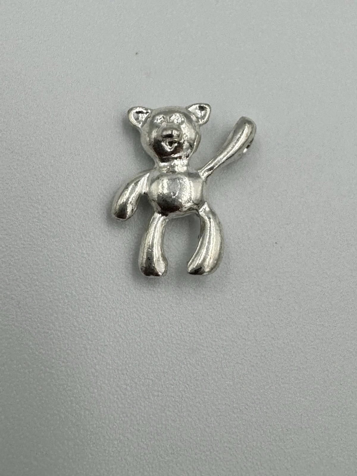 Sterling Silver Teddy Bear Charm Pendant Kids Children .925