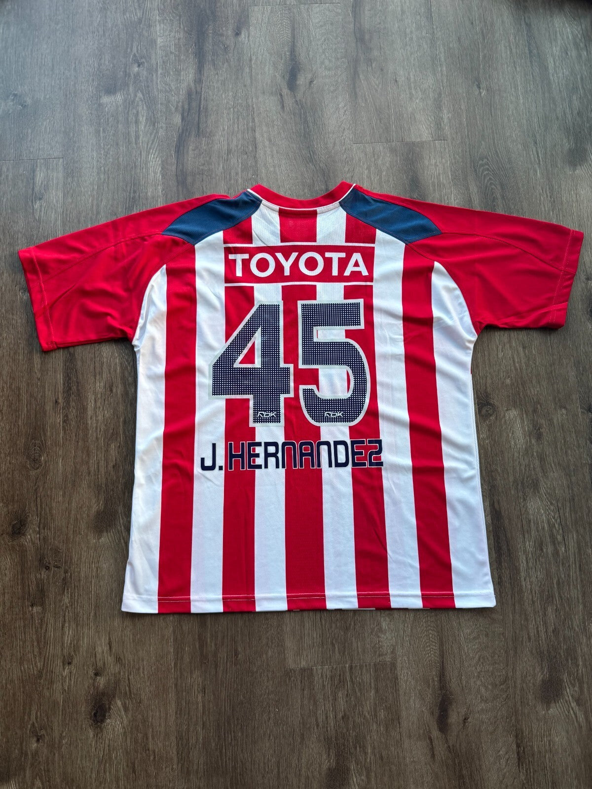Chivas de Guadalajara 2006-07 Reebok Home Chicharito #45 Hernandez Jersey Large