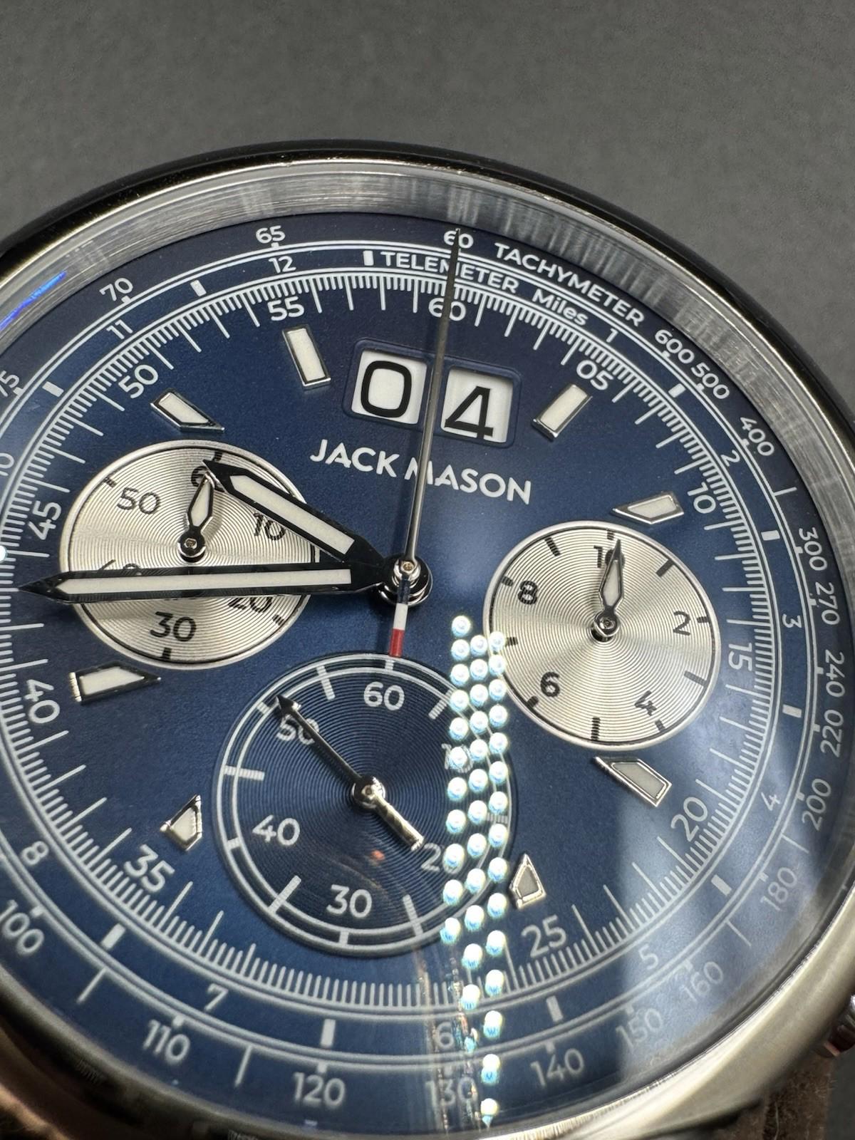 Jack Mason Avigator Chronograph | 45mm | Sapphire Crystal | Brown Leather Very G