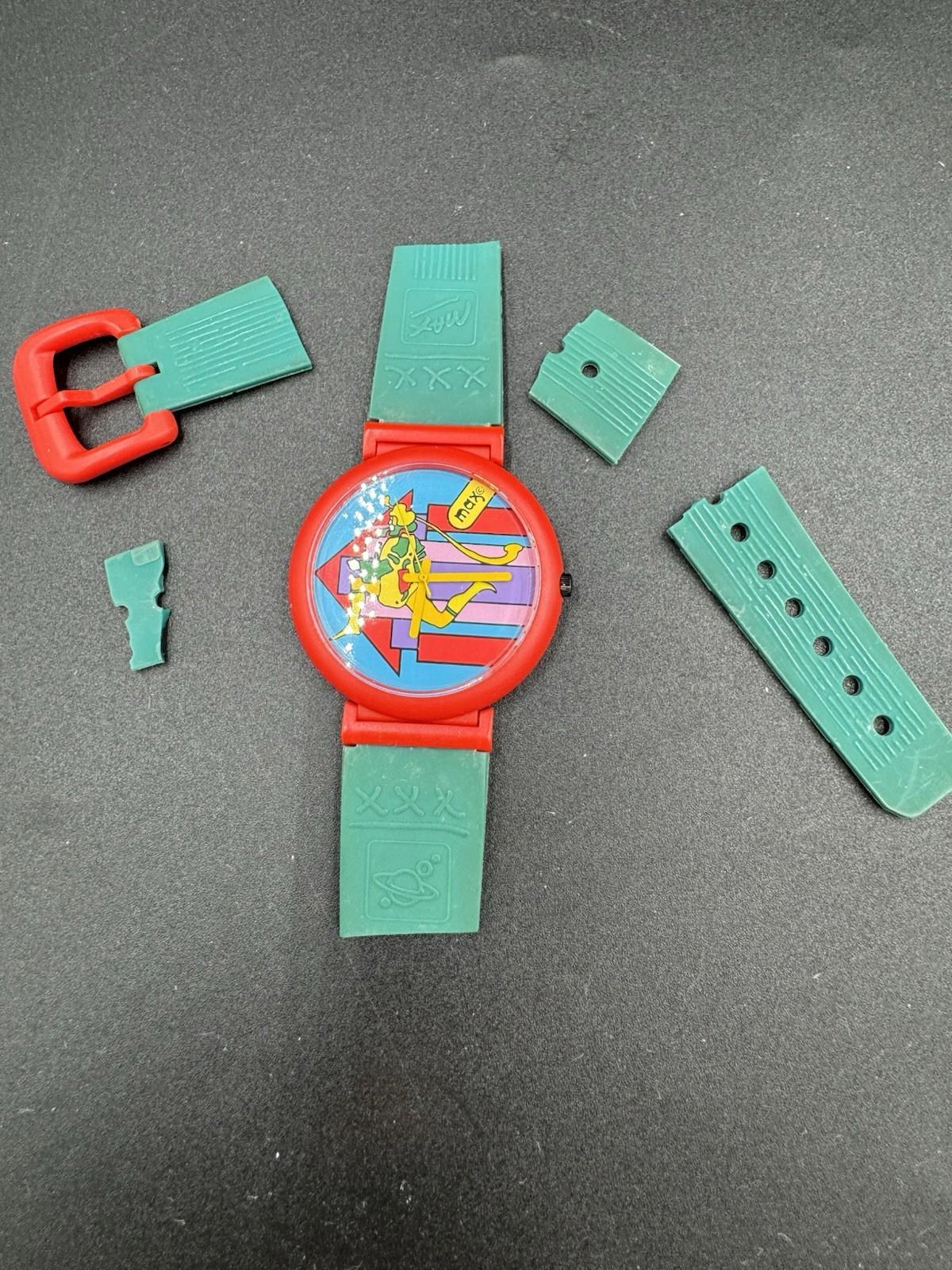 Vtg 1988 Peter Max Neo Max Watch Runner Save The Rainforest New Battery Runs VG+