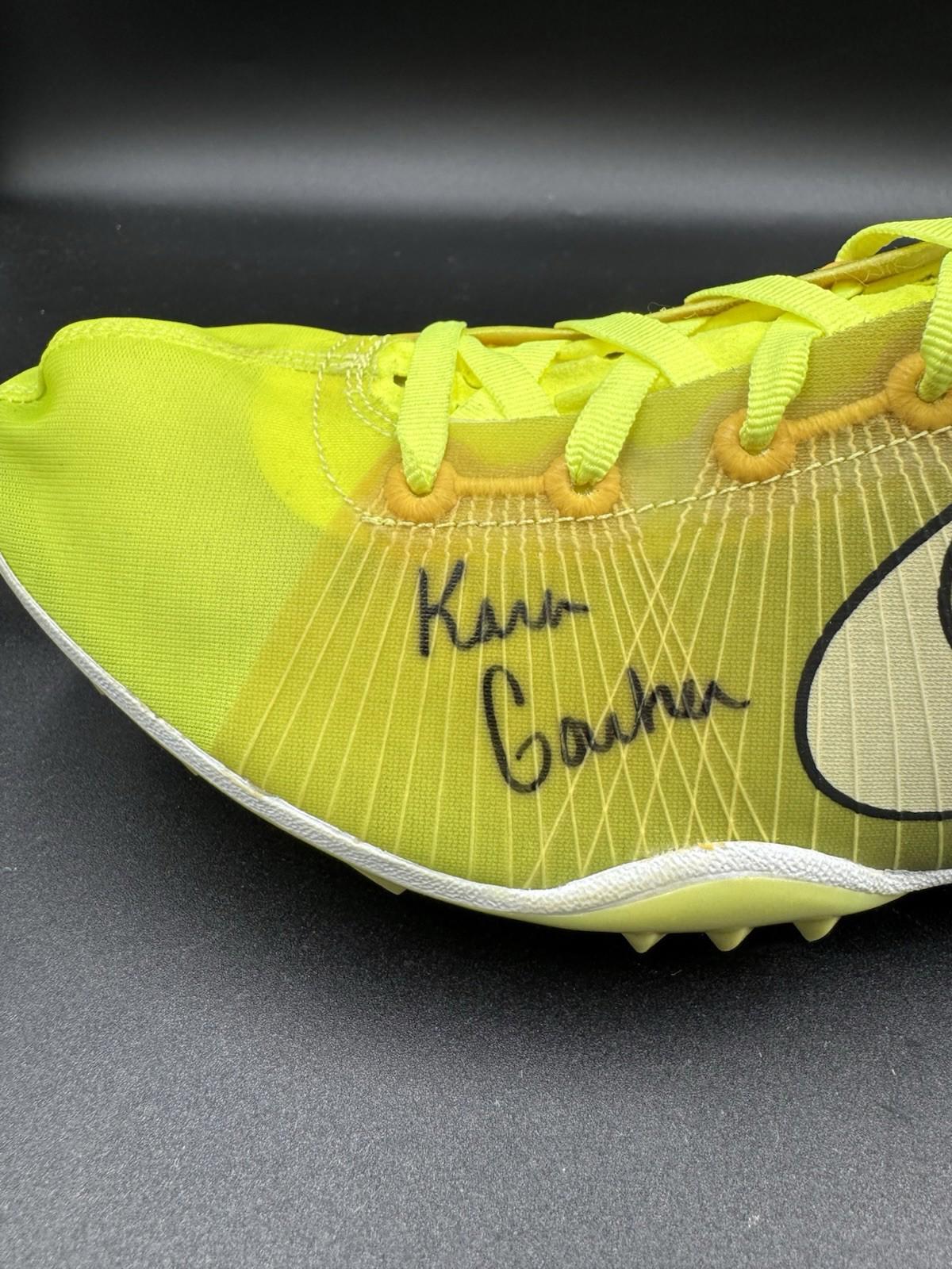 Nike Bowerman Series Track Spike Shoe Signed Kara Goucher Yellow Size 8.5 New NM