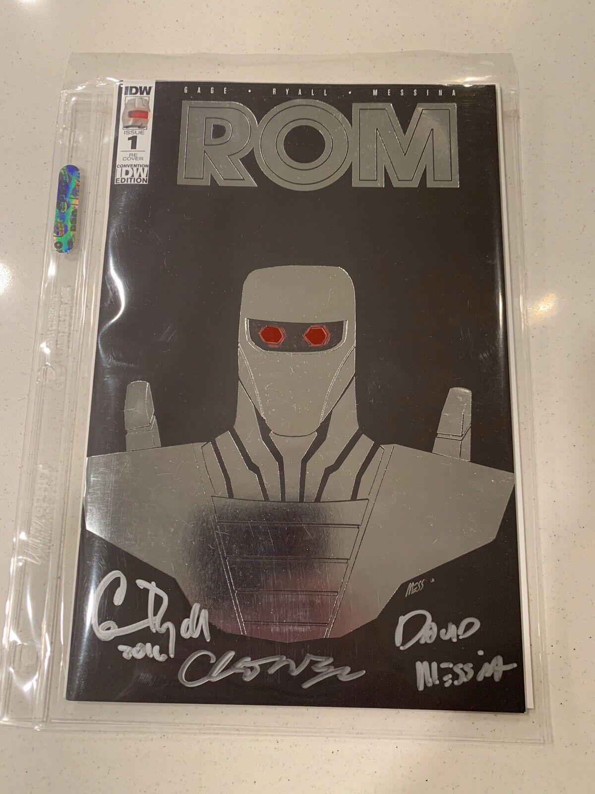 ROM #1 IDW Convention Re-Cover Signed Messina Gage Ryall
