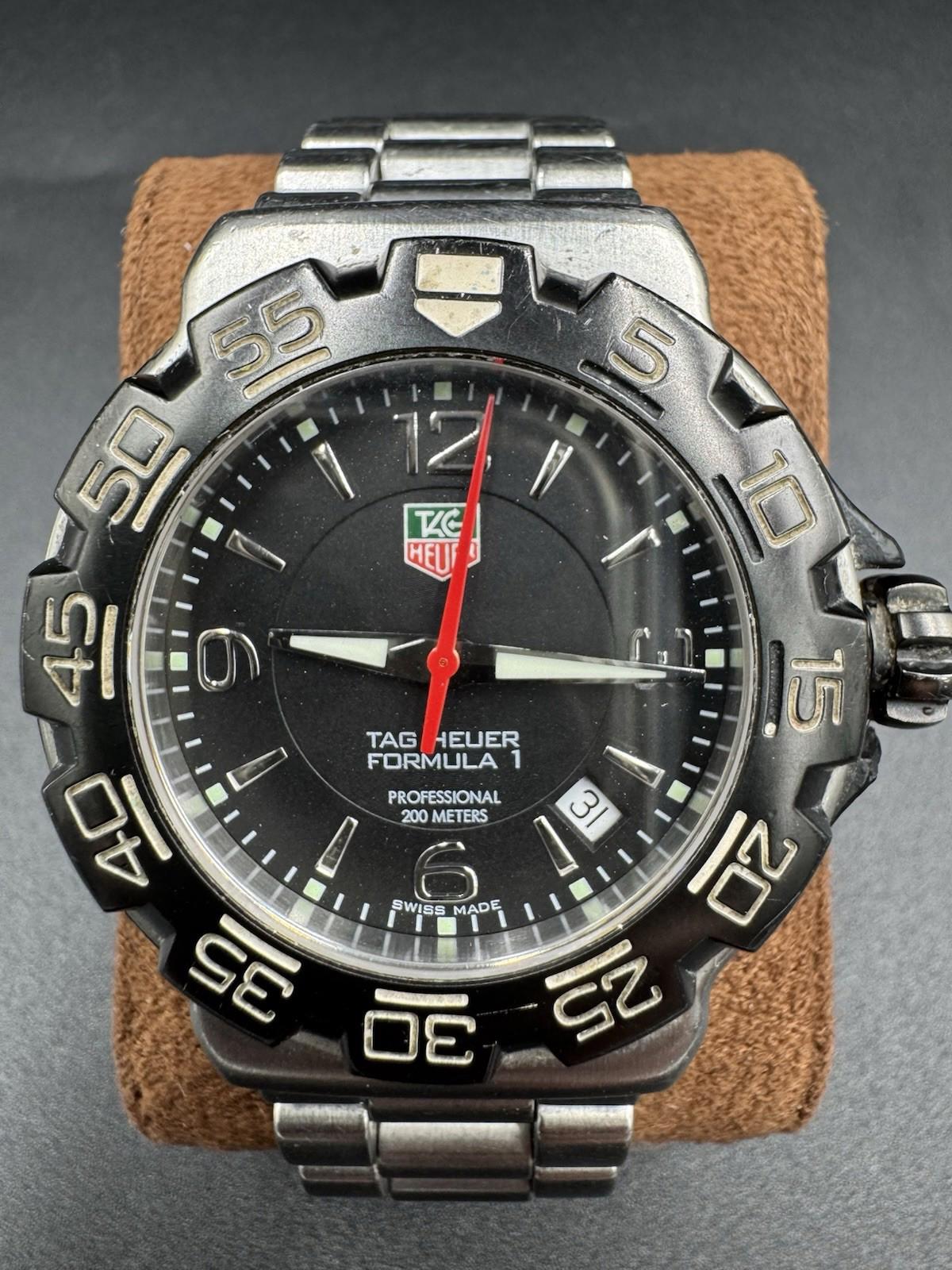 TAG HEUER WAC1110 Mens Formula 1 Series Watch Black Silver Professional See Pics