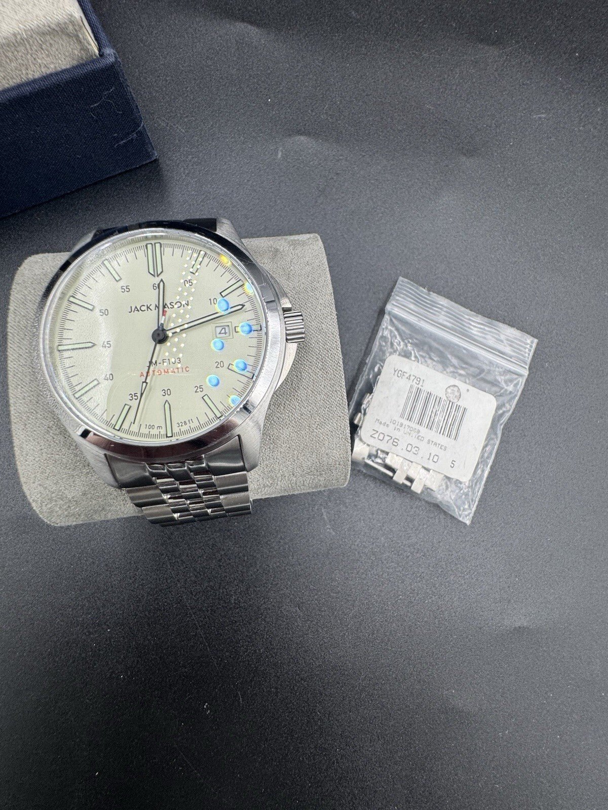 Jack Mason JM-F103 Automatic 40mm White Dial Stainless Bracelet 100m Box Papers