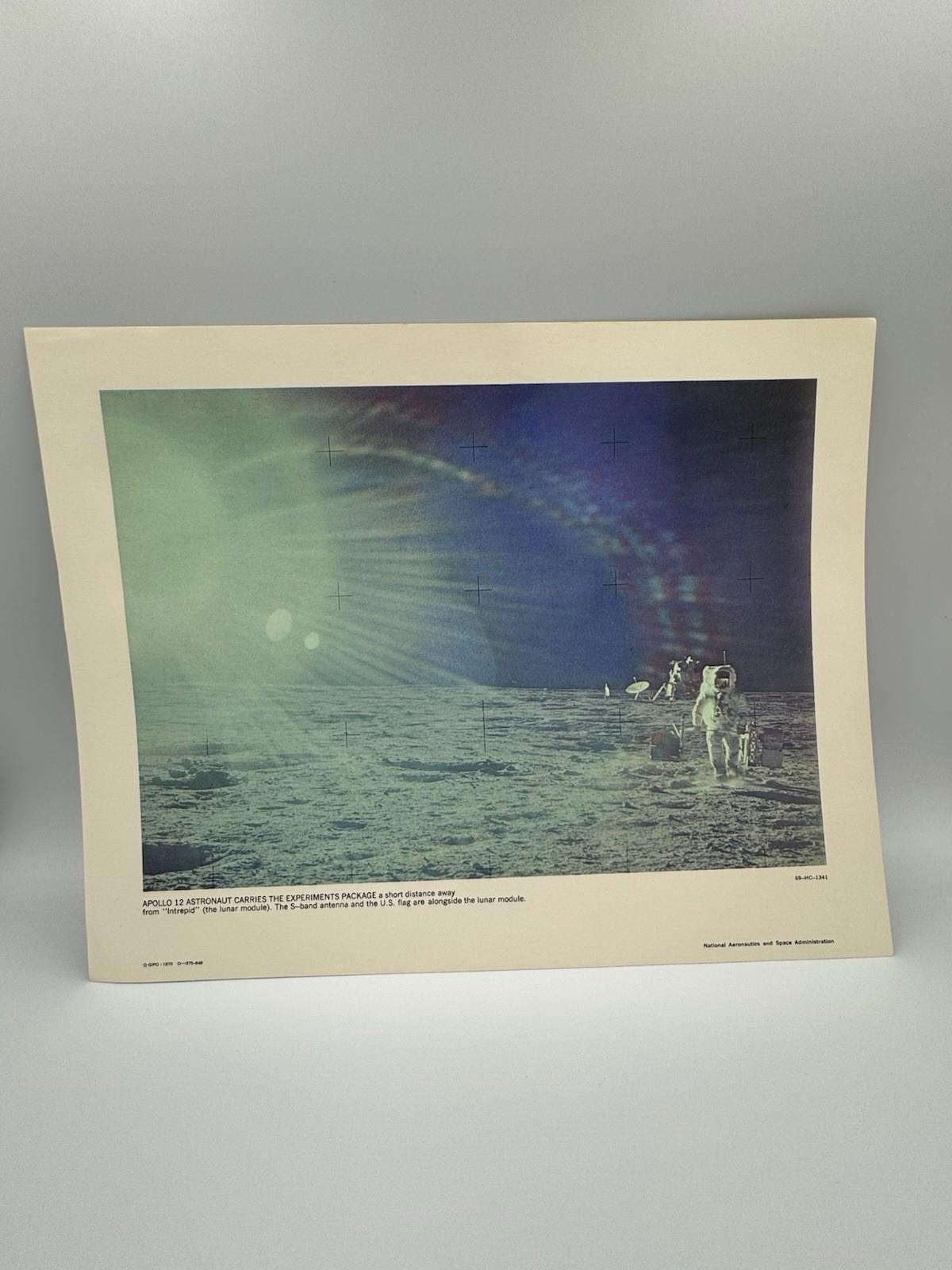 Vintage NASA Apollo 12 Experiments Package Astronaut Lithograph Print 69-HC-1341