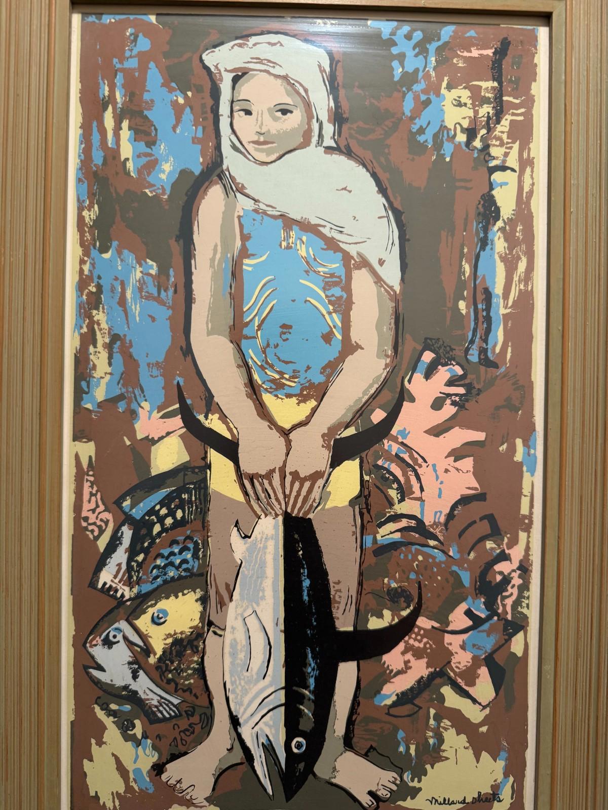 Millard Sheets Island Girl Serigraph Print 3/170 Double Sign