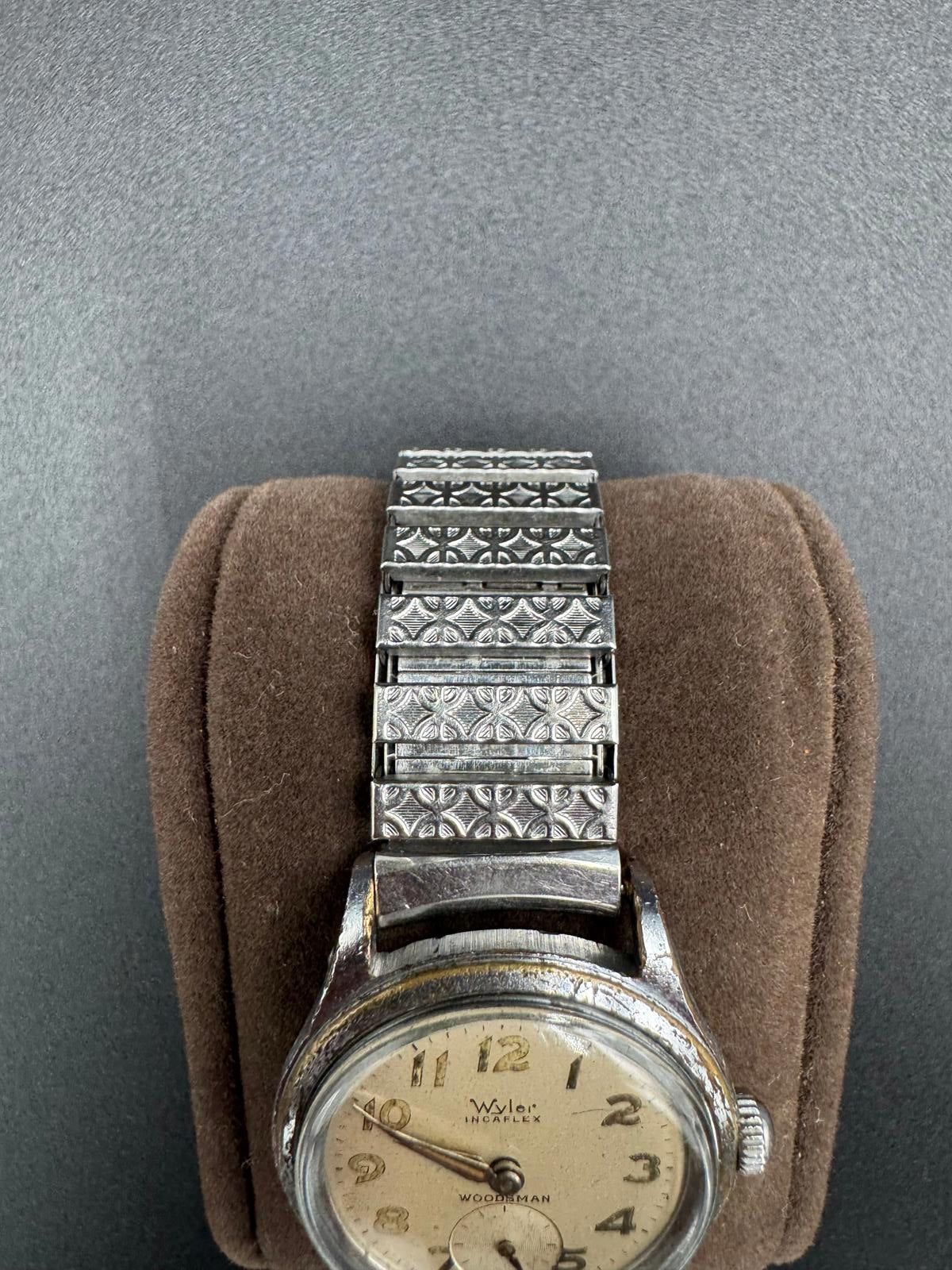 Vintage Wyler Incaflex Woodsman Swiss Manual Wind SubSeconds
