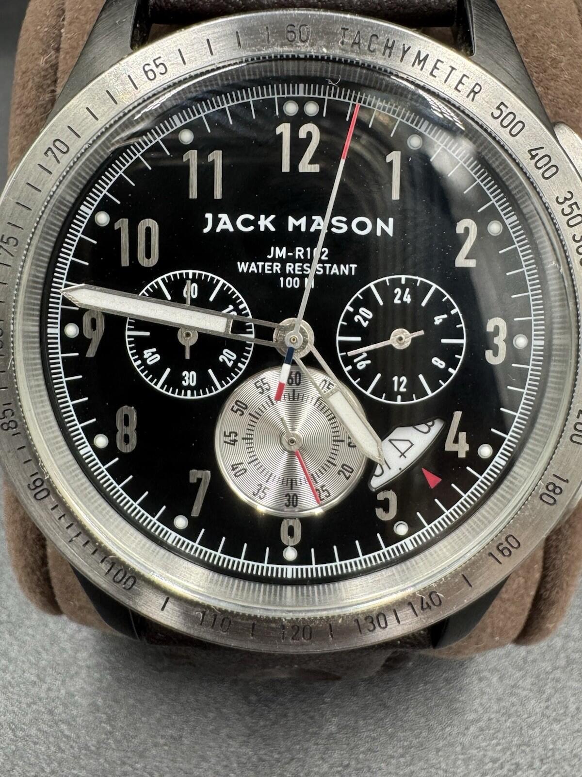 Jack Mason JM-R102-010 Men's Racing Chronograph Watch Japanese Movement Silver M