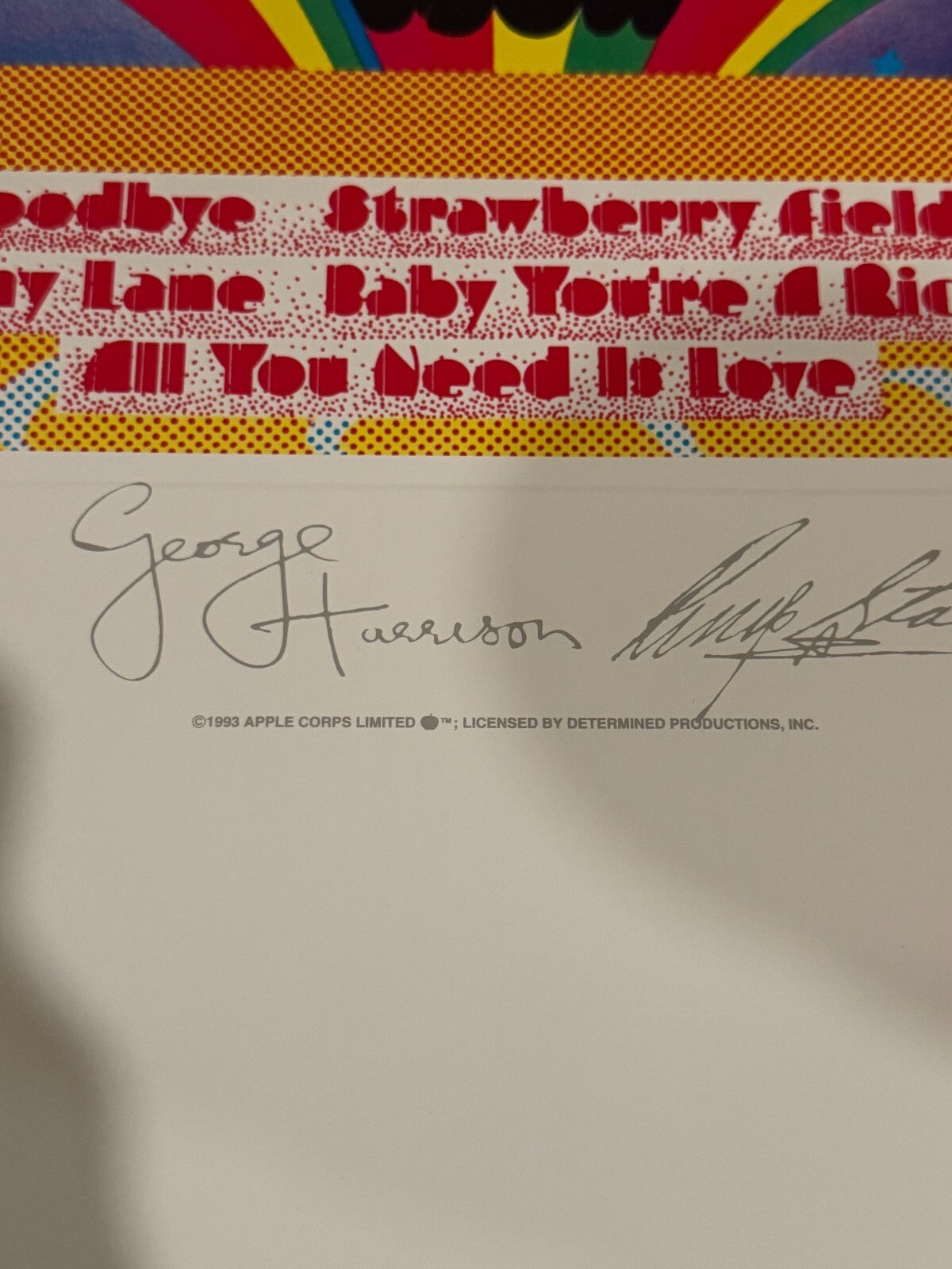 Beatles Magical Tour Lithograph Album Poster Apple 180/9800 License Signed 22x26