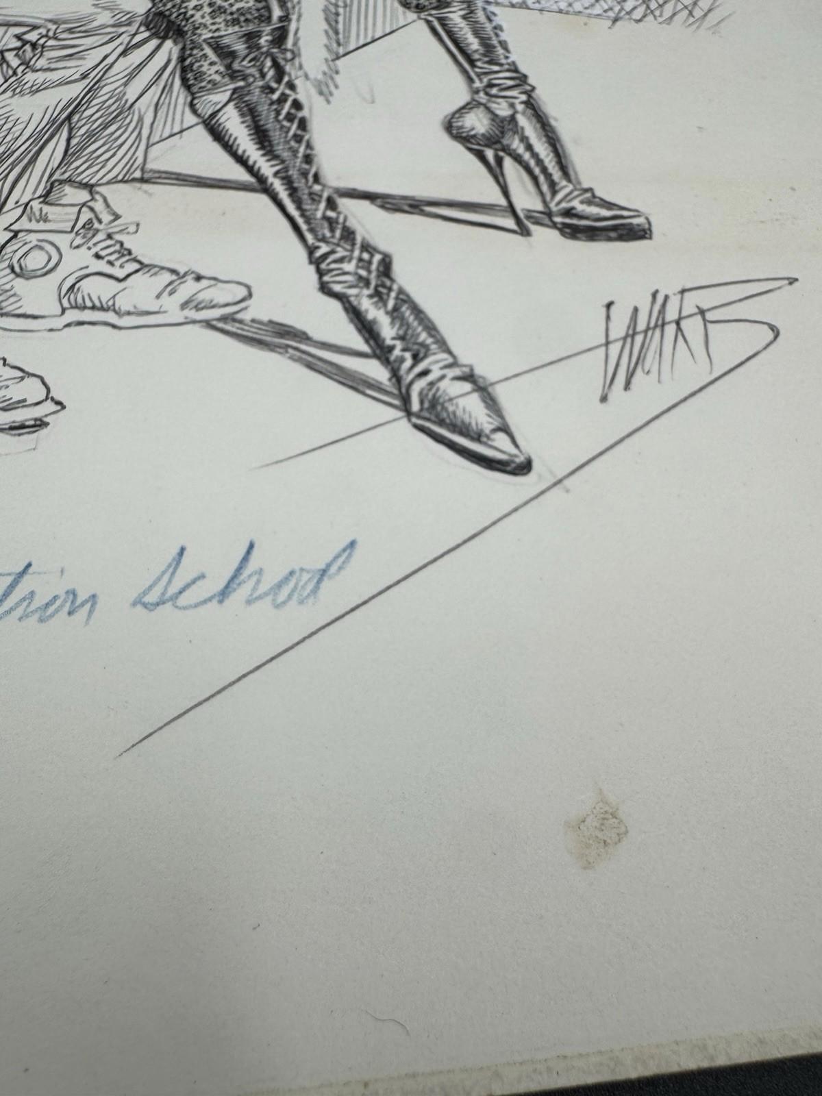 Original Bill Ward Erotic Drawing Vacation School Signed Sketch 1970s Unframed +