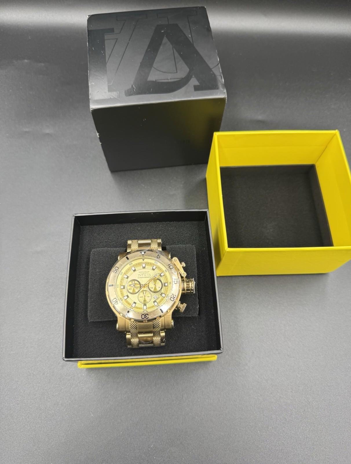 INVICTA 52MN CHONOGRAPH GOLD 49226 Brand New In Box 100M