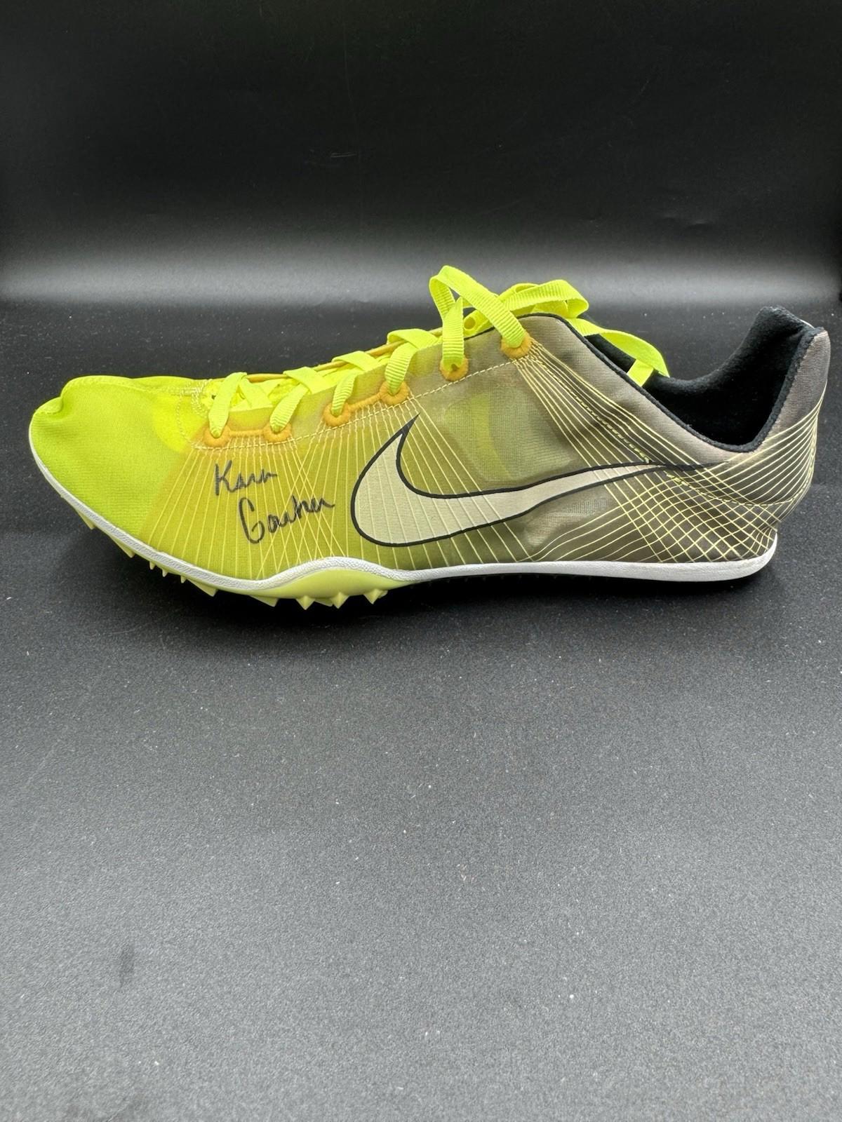 Nike Bowerman Series Track Spike Shoe Signed Kara Goucher Yellow Size 8.5 New NM