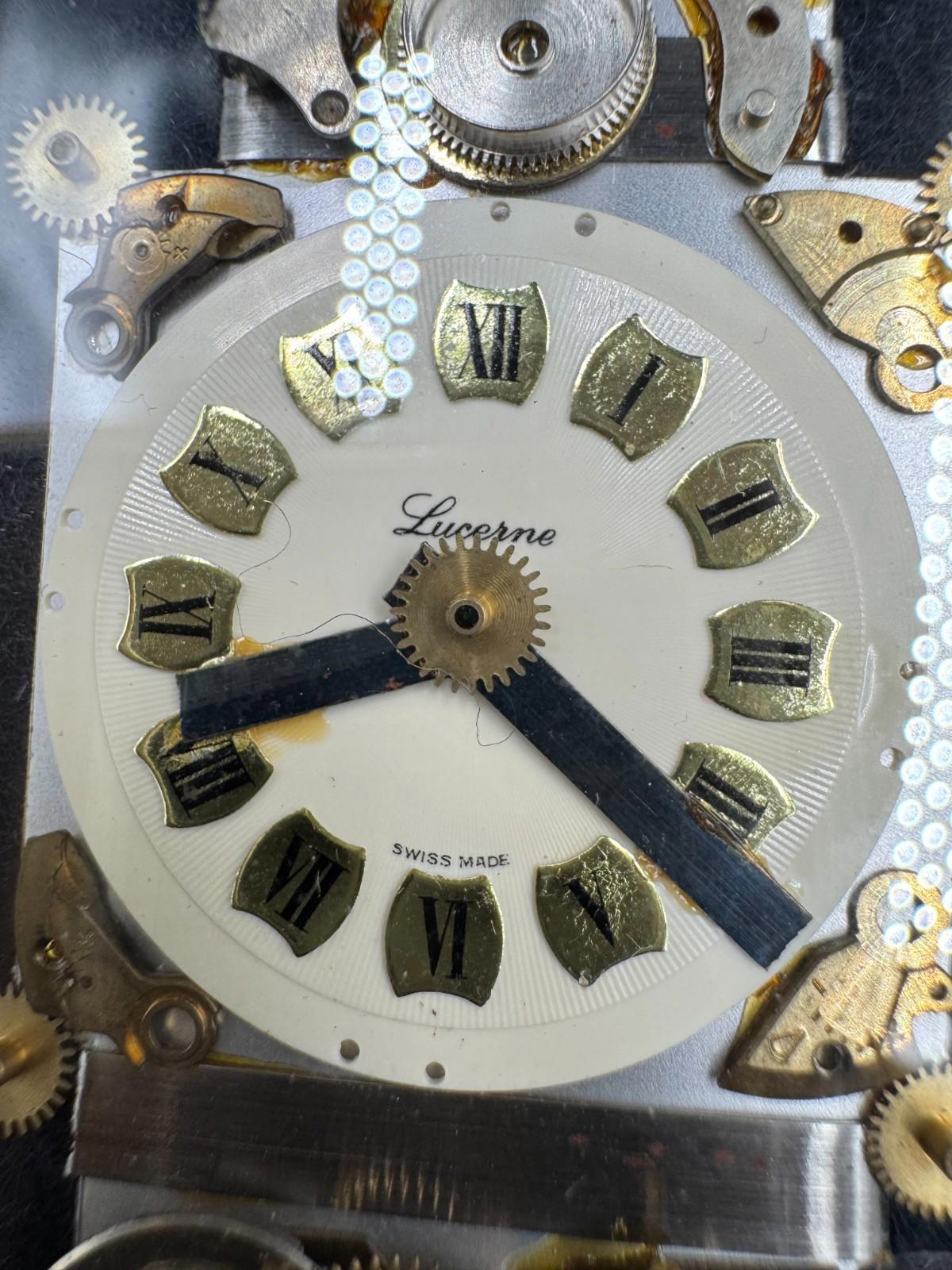 Vintage Framed Big Ben London Horological Collage Watch Parts Art Lucerna Unique