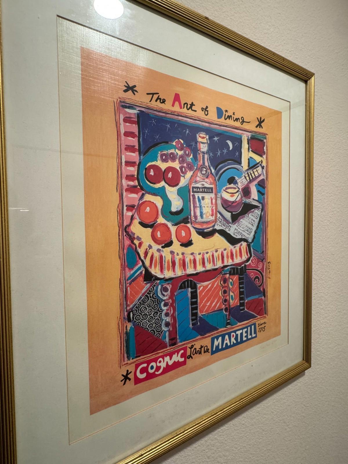 Vintage Wayne Ensrud Signed Serigraph The Art of Dining Martell Cognac 3/93 Rare