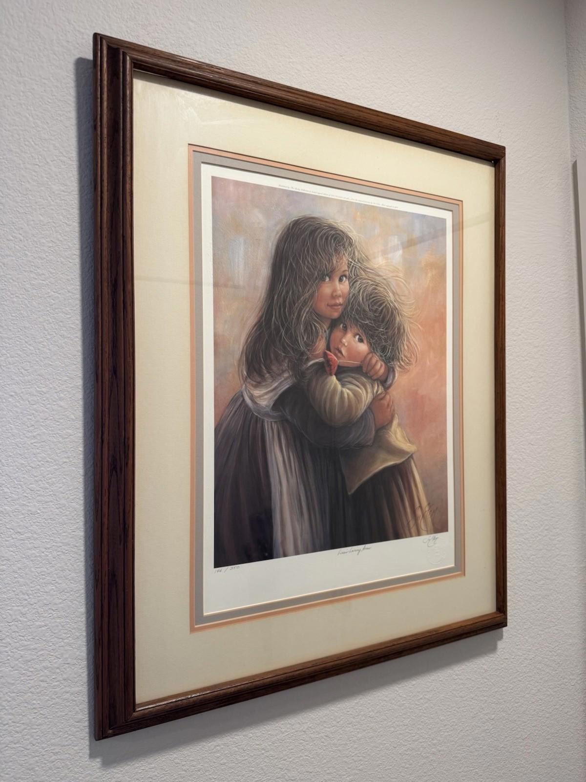 Sue Etem Lisa's Loving Arms Signed Lithograph 144/350 Framed Limited Edition VG+