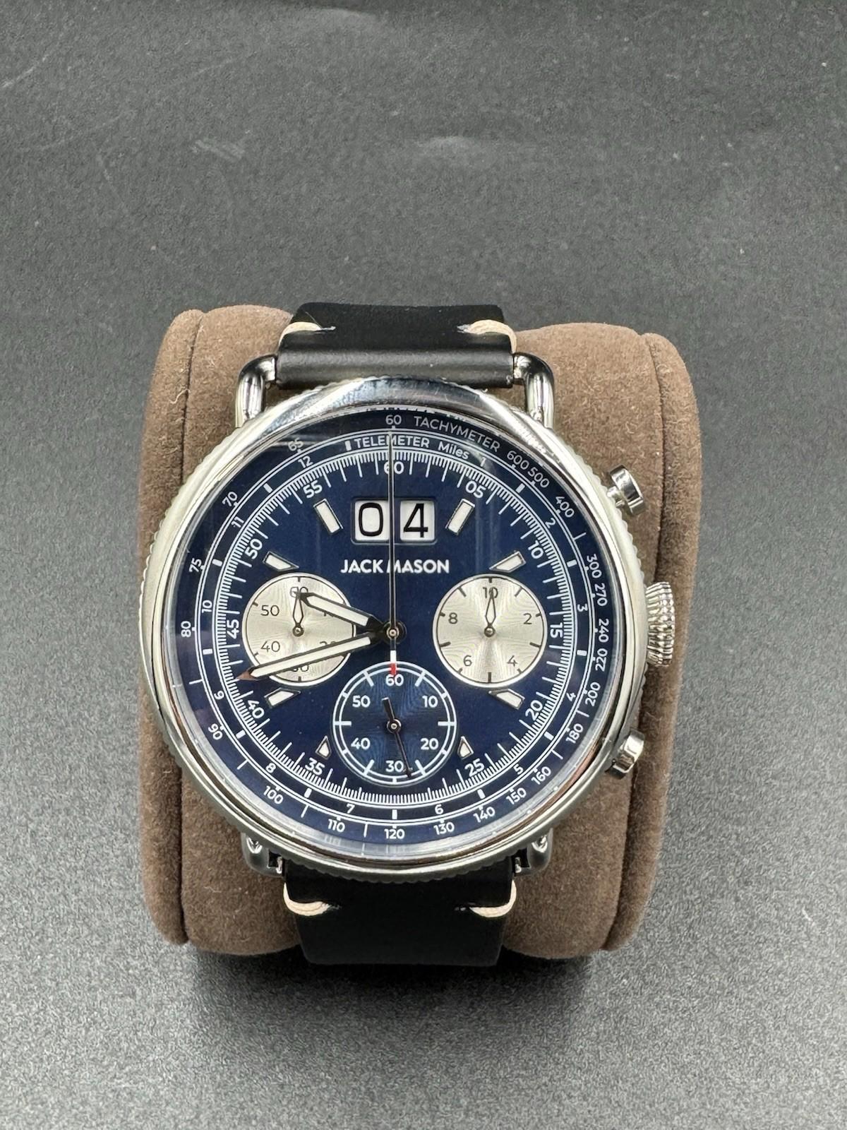 Jack Mason Avigator Chronograph | 45mm | Sapphire Crystal | Brown Leather Very G