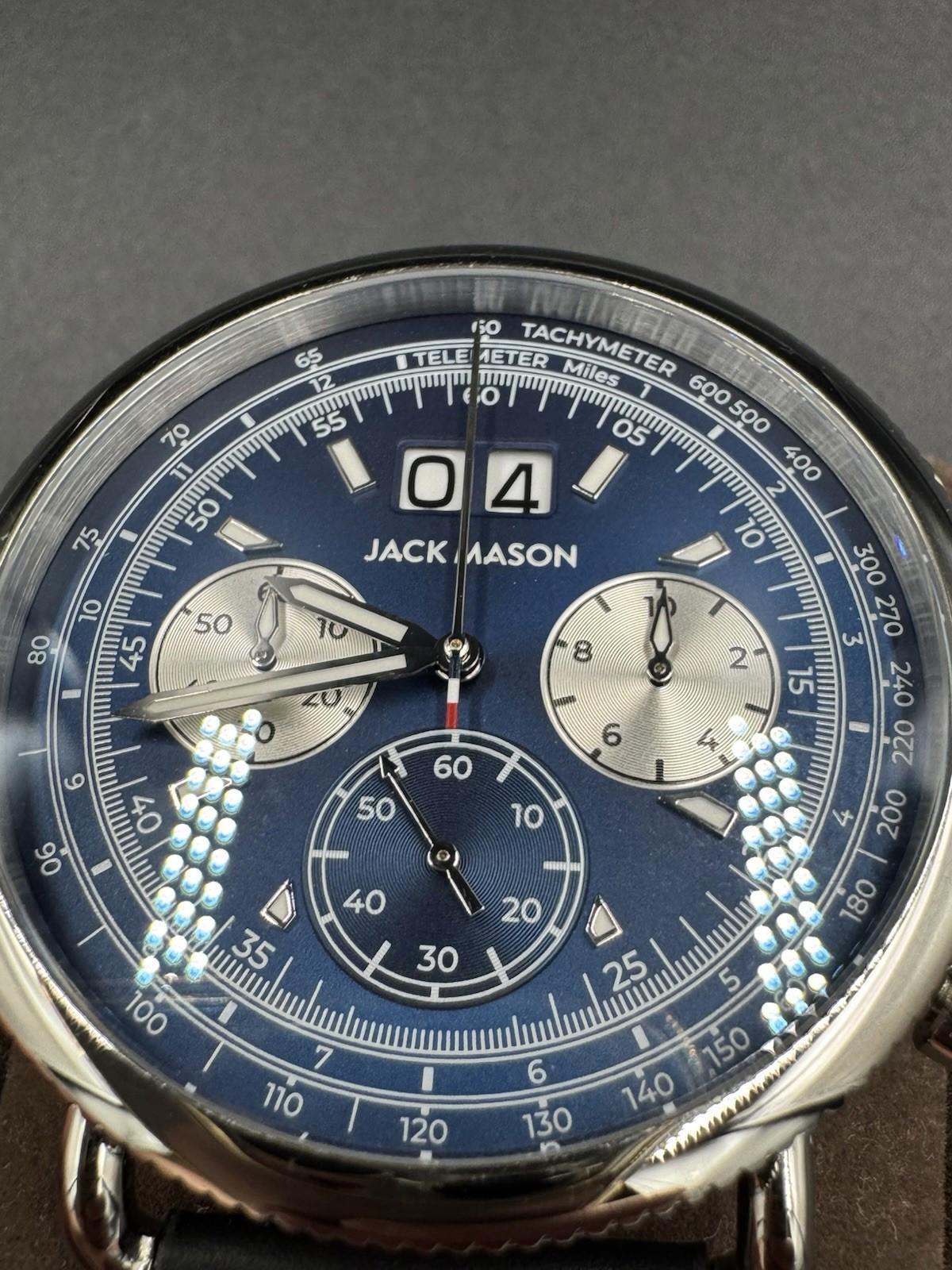 Jack Mason Avigator Chronograph | 45mm | Sapphire Crystal | Brown Leather Very G