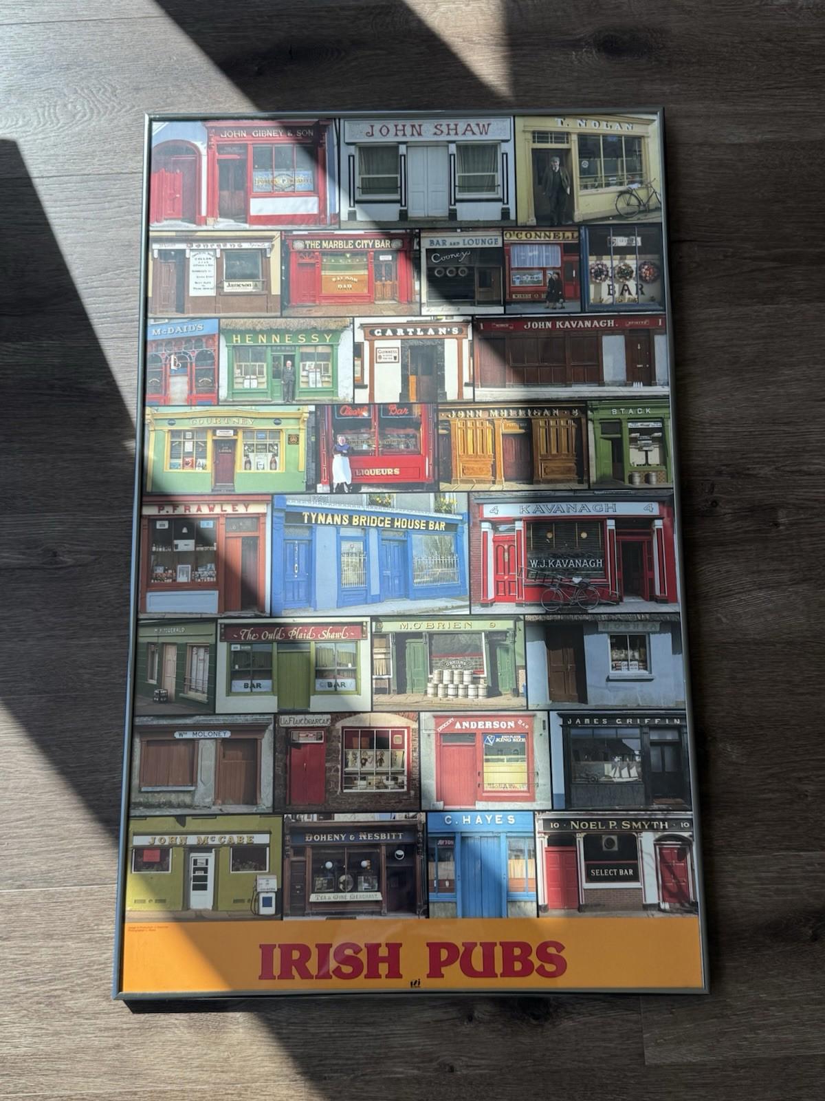 Souvenir Poster Irish Pubs 31 Different Pub Fronts From Ireland - Framed Reyonld