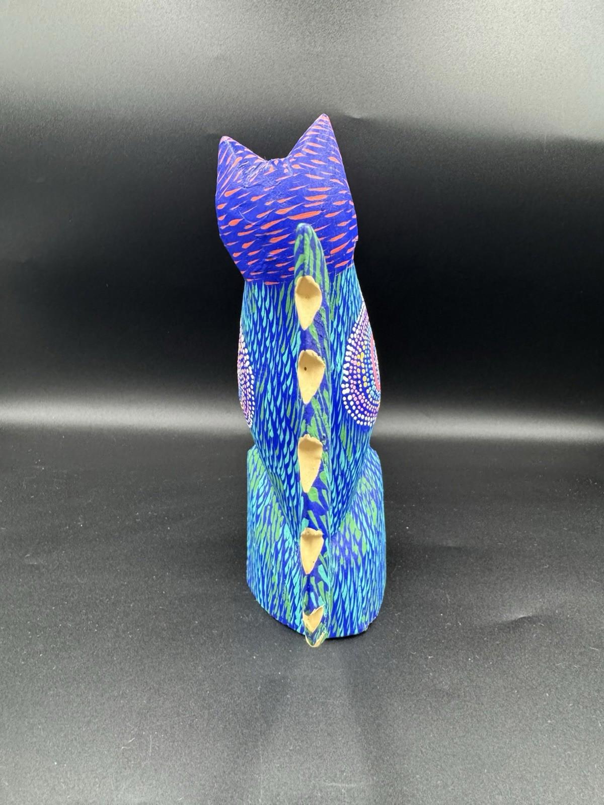 Mexican Oaxaca Folk Art Wood Carved Painted Animal Igor Garcia Alebrije Felidae