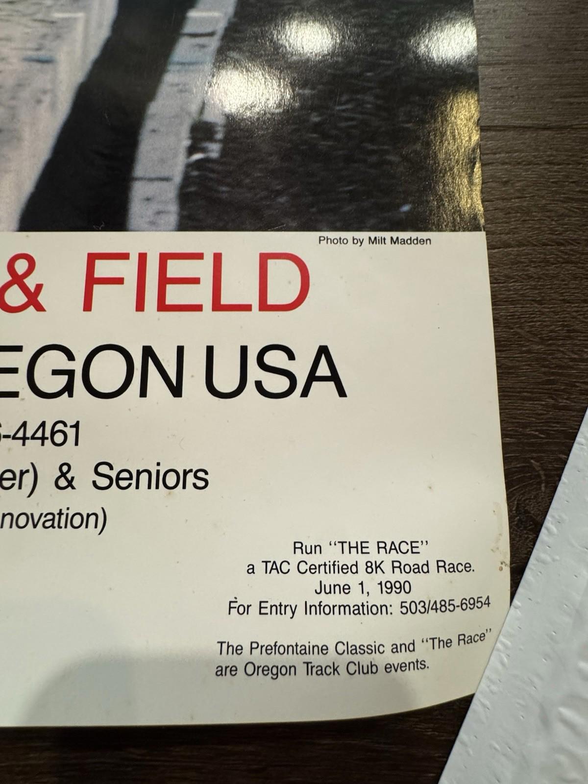 The Prefontaine Classic Poster 1990 Hayward Field Eugene Oregon 24x16 Very Rare