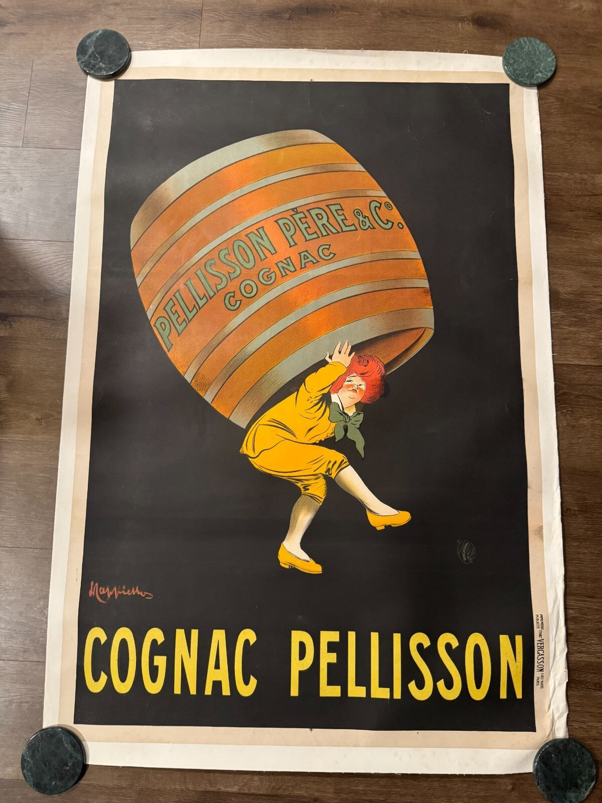 Original Vintage Cognac Pellisson Large Poster by Leonetto Cappiello c1920