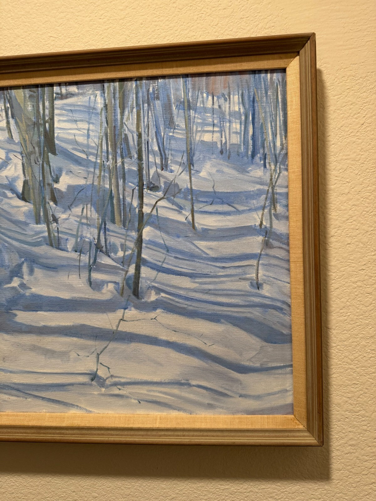 Townsend 1982 Oil Painting Winter Forest Snow Landscape Signed Canvas - Very Goo