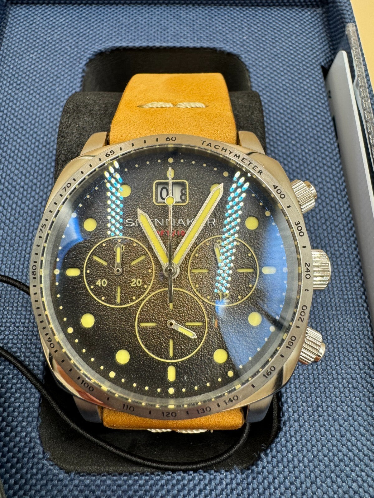 Spinnaker Hull Stainless Steel 42mm Japanese Quartz Wristwatch Brown Strap Steel