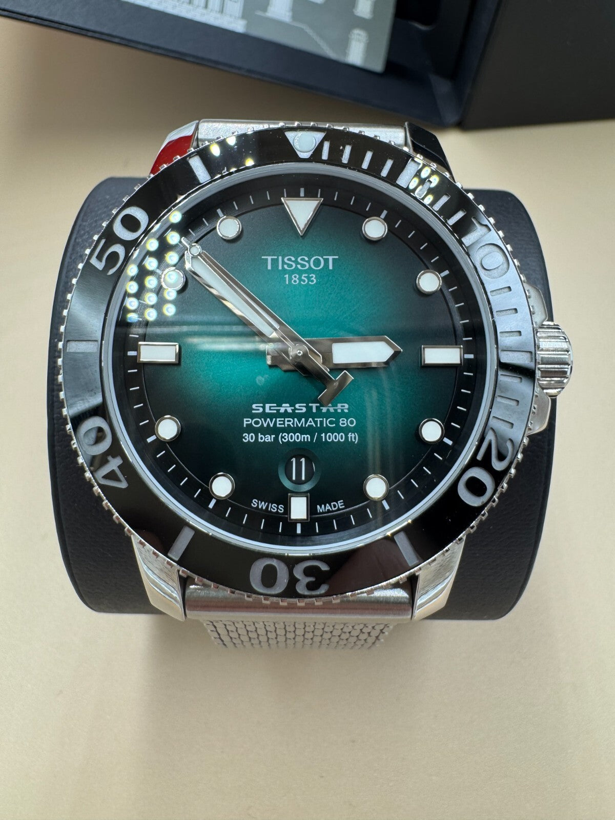 Tissot Seastar 1000 Powermatic 80 Green Dial 43MM Men's Watch T120.407.11 Box VG